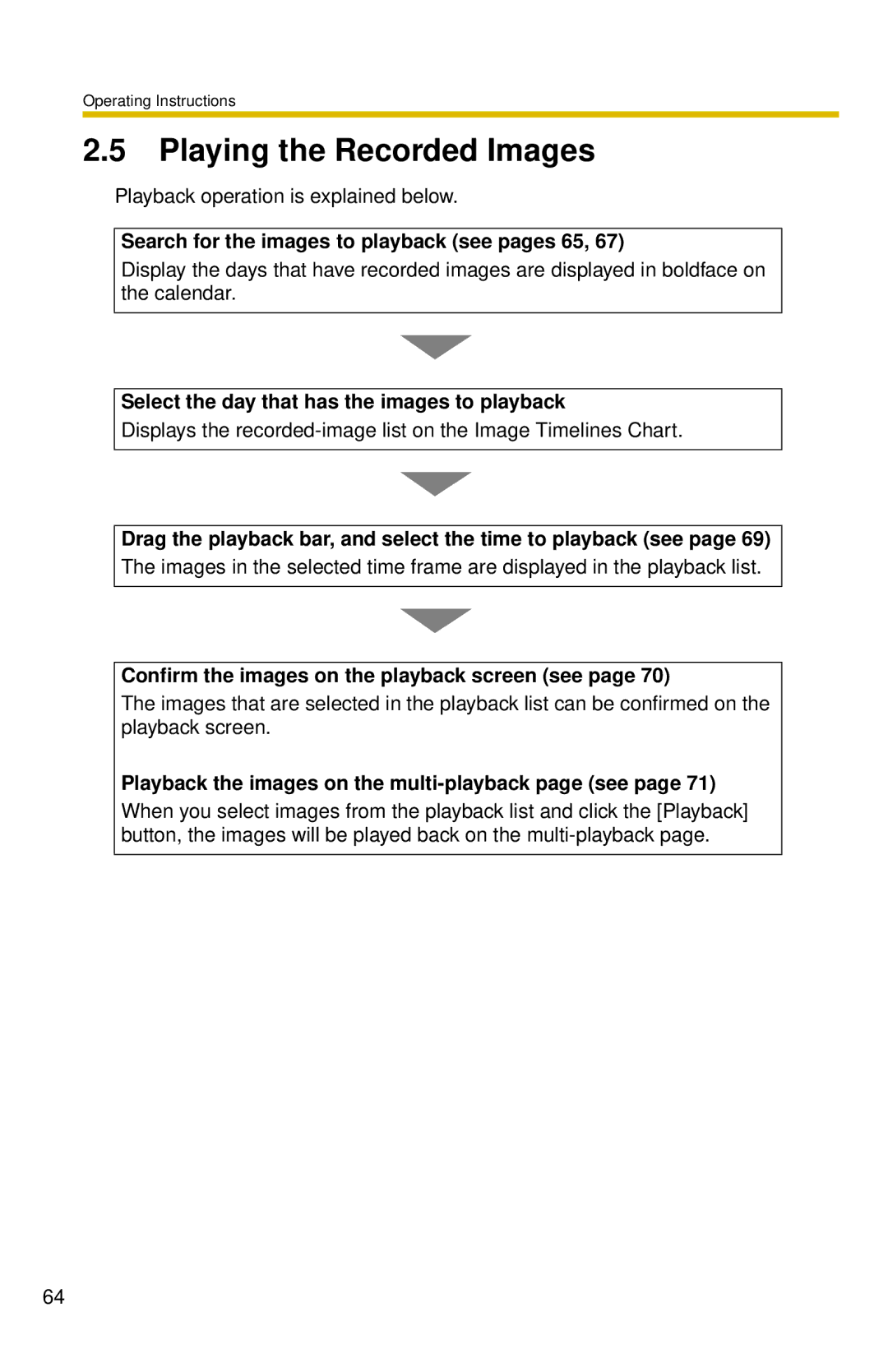 Panasonic BB-HNP15A operating instructions Playing the Recorded Images 