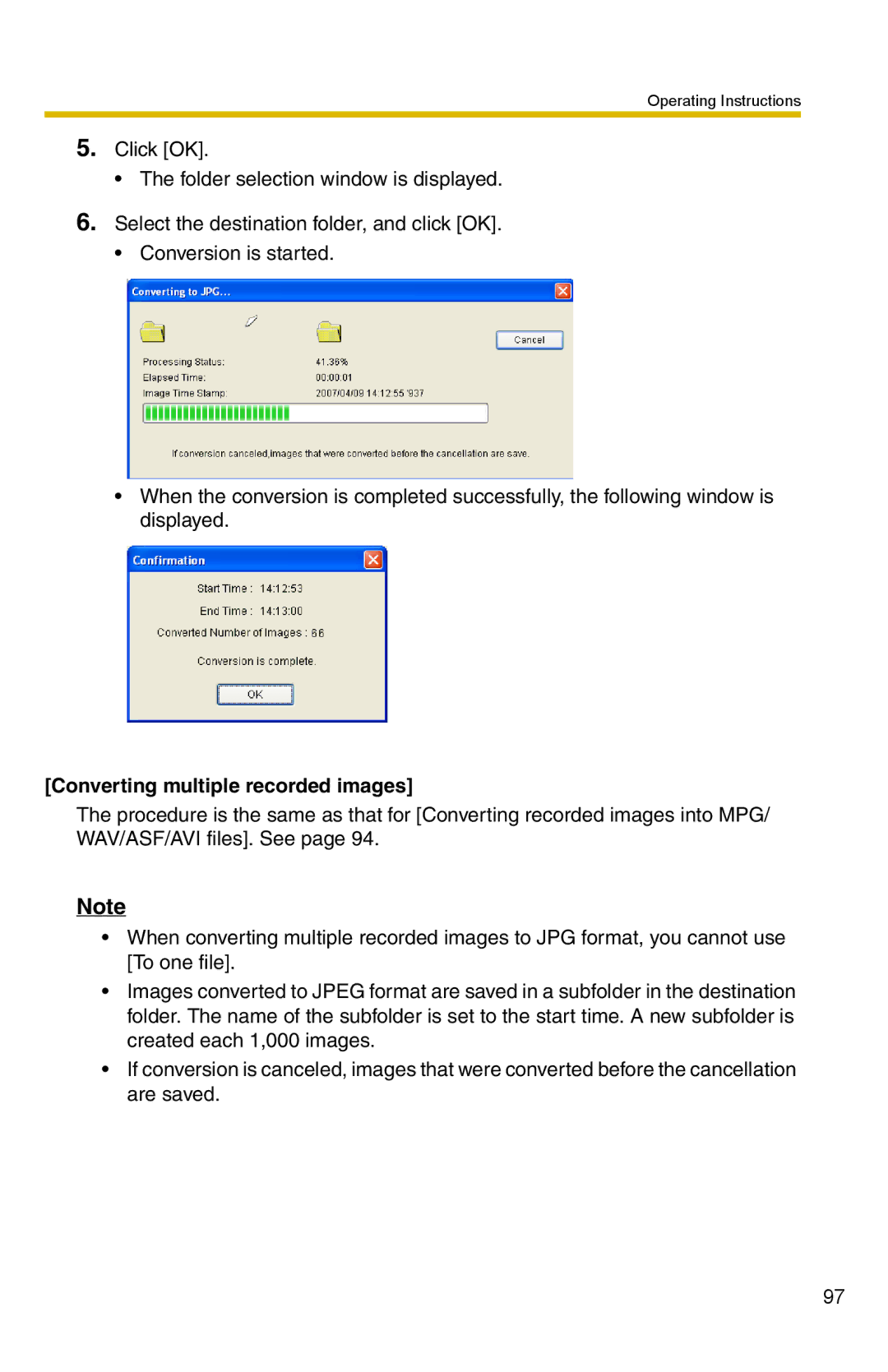 Panasonic BB-HNP15A operating instructions Converting multiple recorded images 