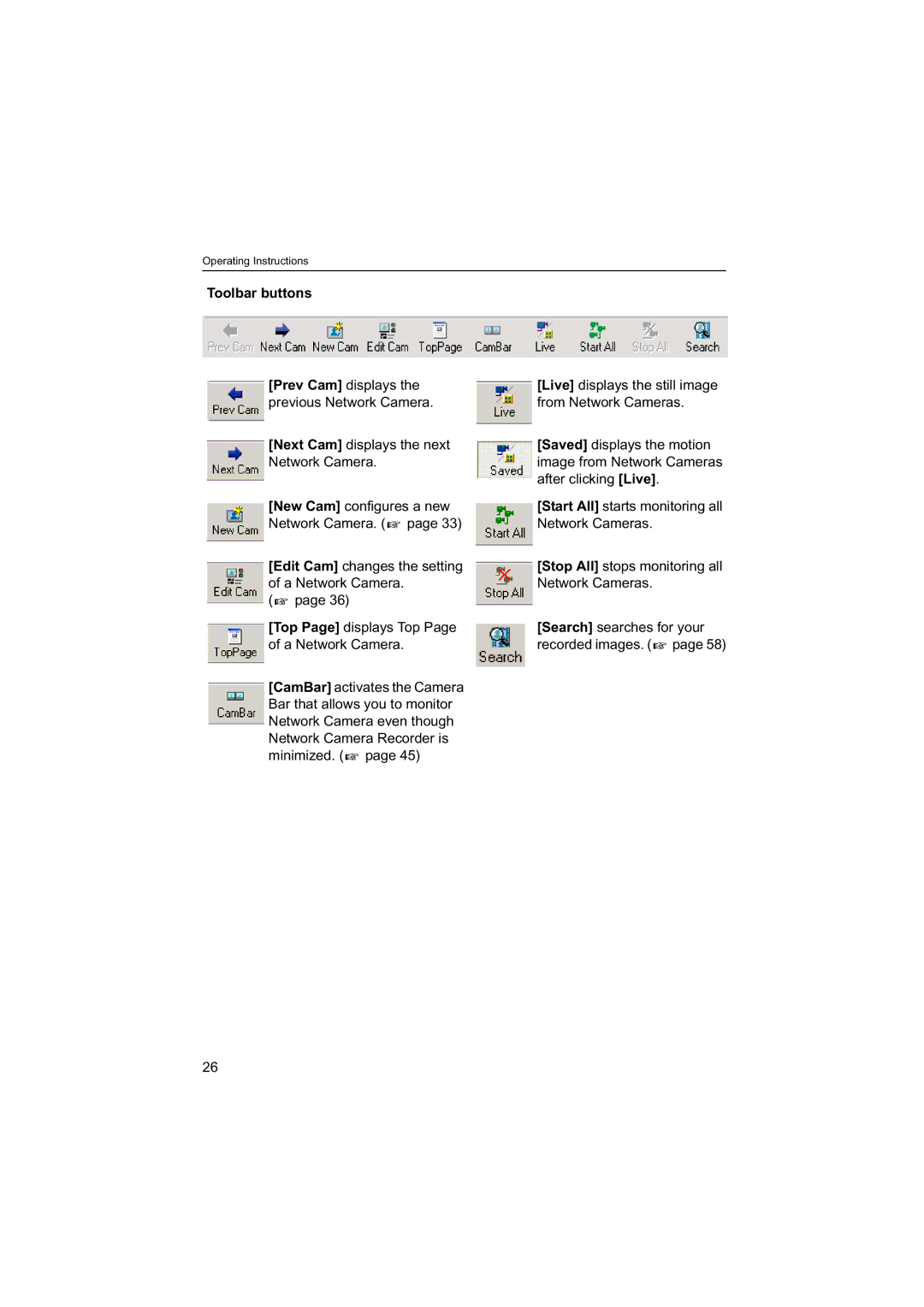 Panasonic BB-HNP60 operating instructions Search searches for your recorded images 