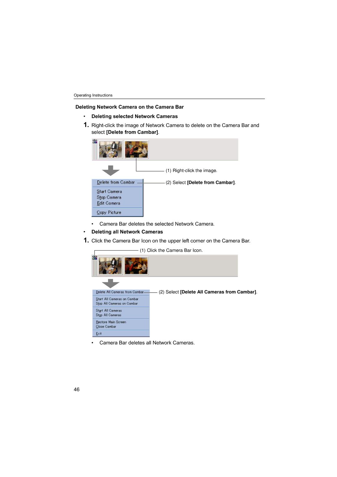 Panasonic BB-HNP60 operating instructions Deleting all Network Cameras 