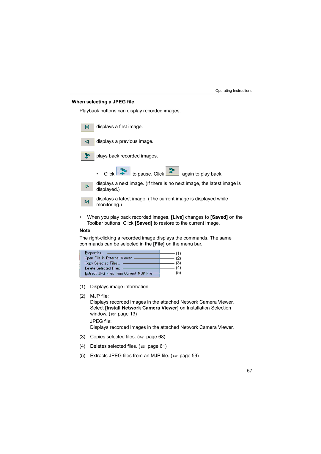 Panasonic BB-HNP60 operating instructions When selecting a Jpeg file 