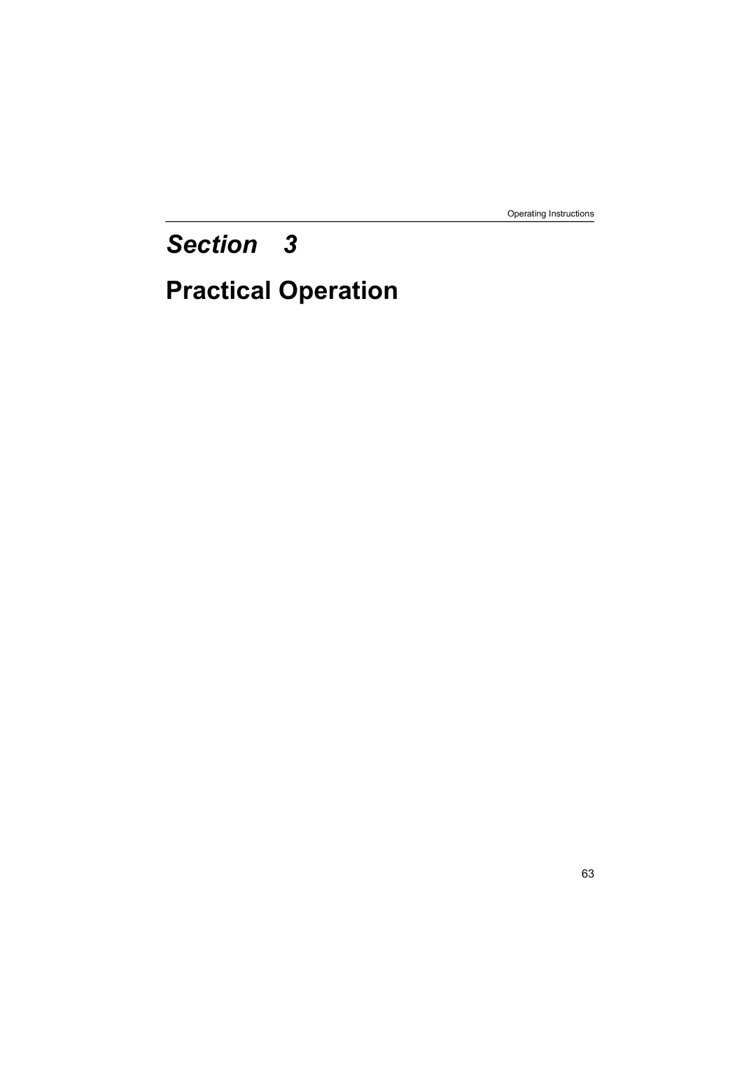 Panasonic BB-HNP60 operating instructions Practical Operation 