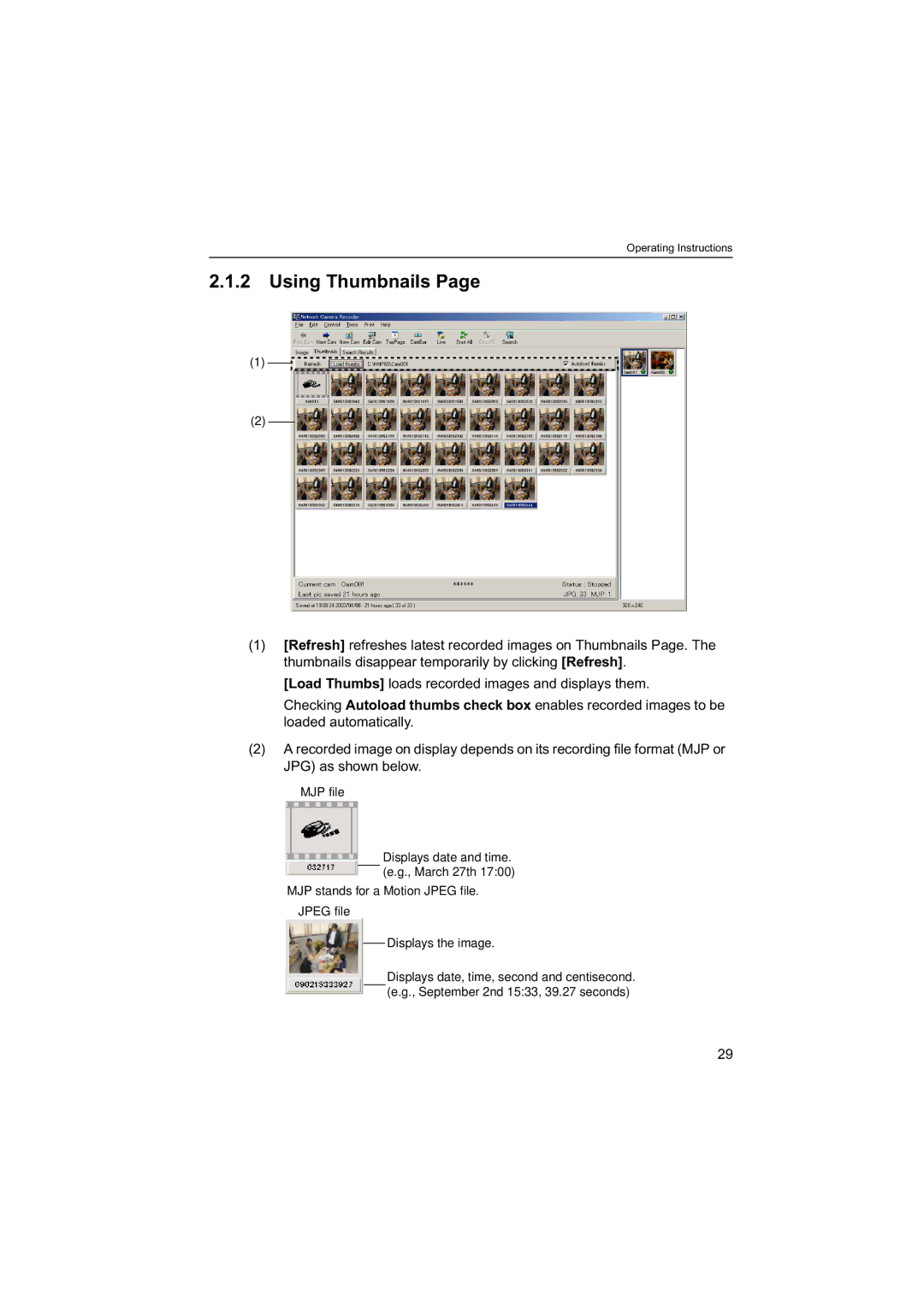 Panasonic BB-HNP60 operating instructions Using Thumbnails 