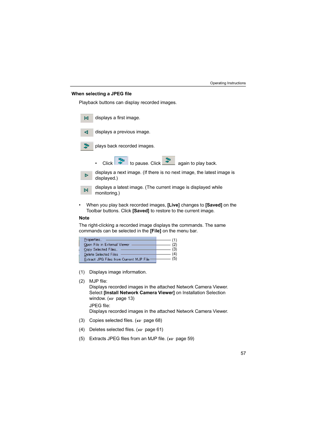 Panasonic BB-HNP60 operating instructions When selecting a Jpeg file 