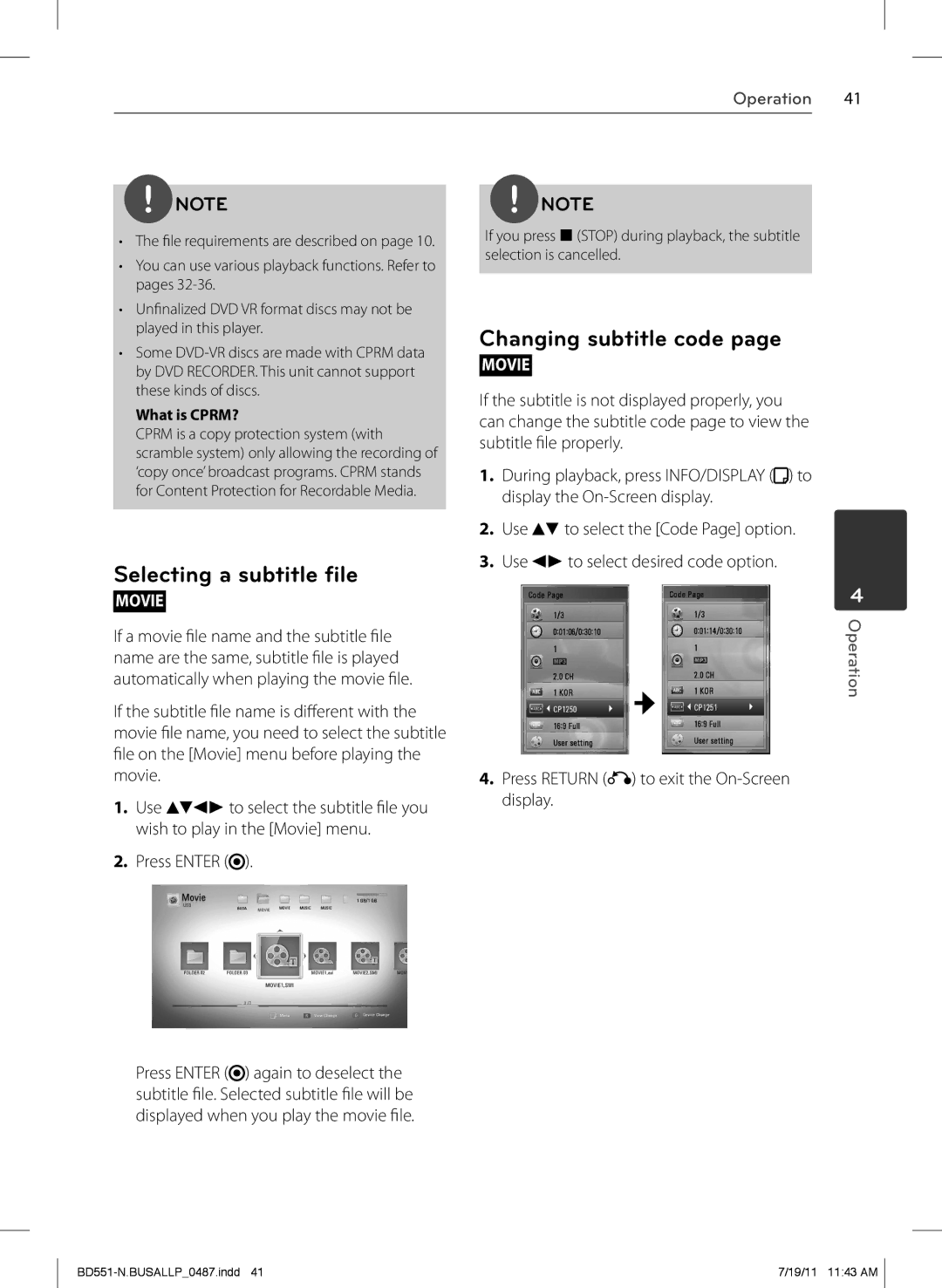 Panasonic BD611 owner manual Selecting a subtitle file, Changing subtitle code 