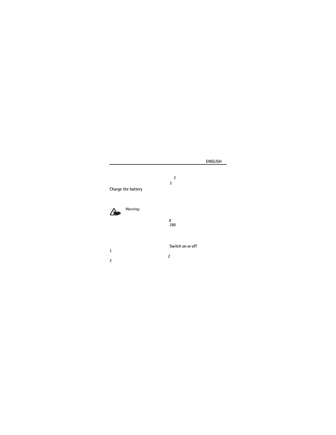 Panasonic BH-606 manual Charge the battery, Switch on or off 