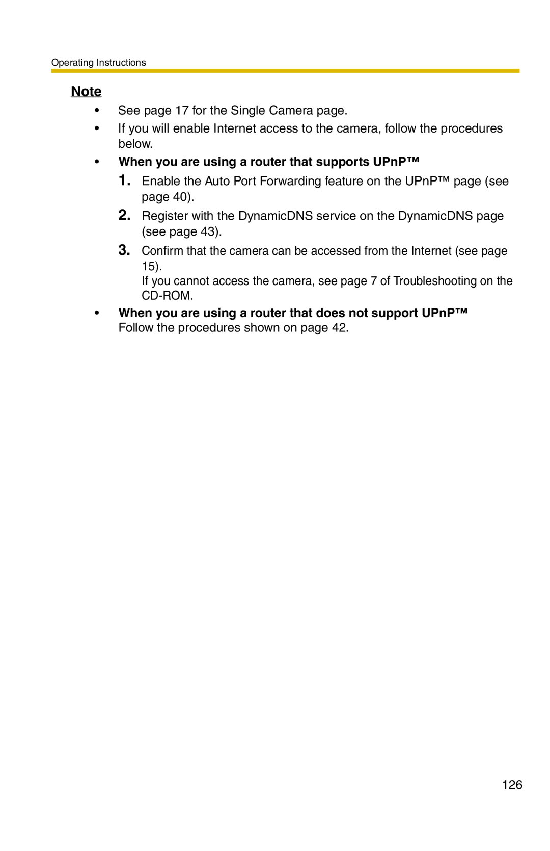 Panasonic BL-C1 operating instructions When you are using a router that supports UPnP 