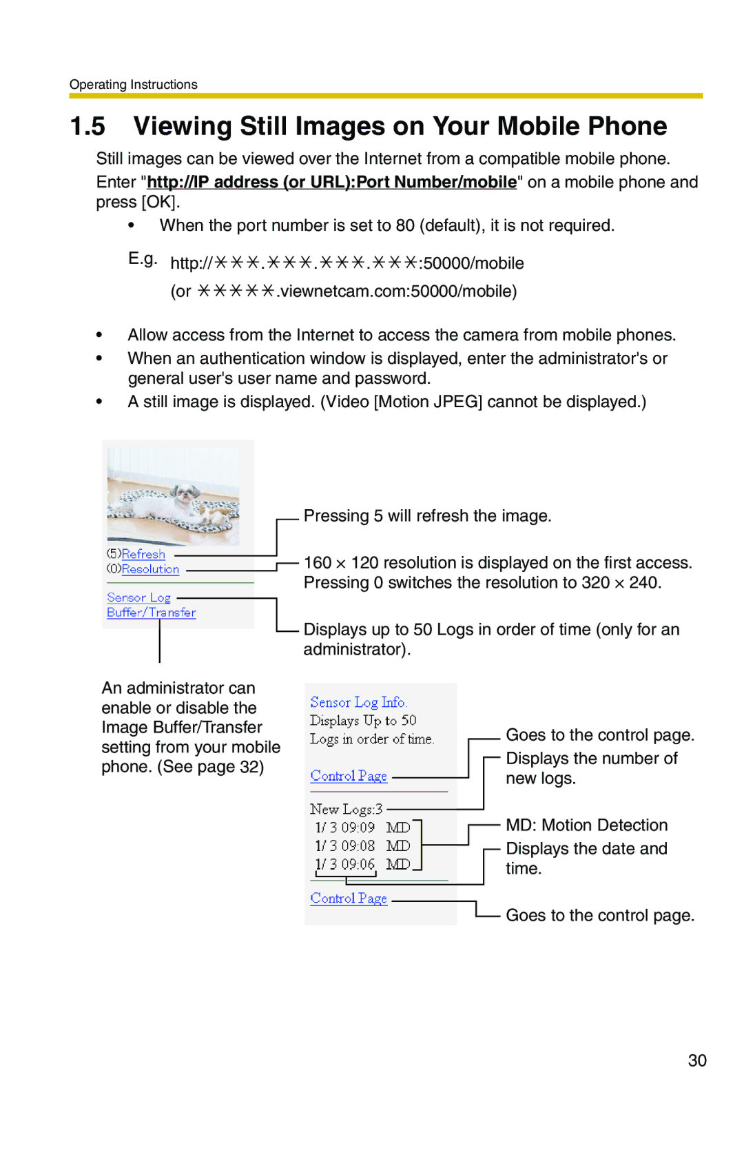 Panasonic BL-C1 operating instructions Viewing Still Images on Your Mobile Phone 