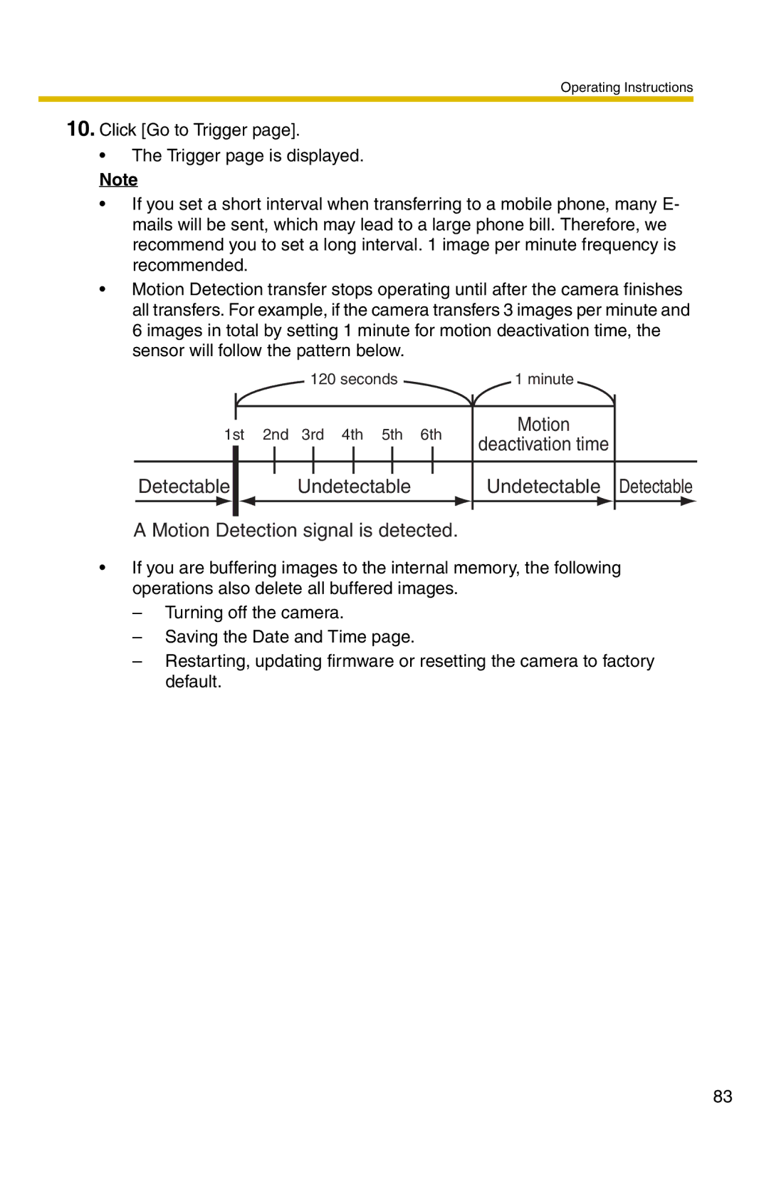 Panasonic BL-C1 operating instructions Seconds1 minute 1st 2nd 3rd 4th 5th 6th 