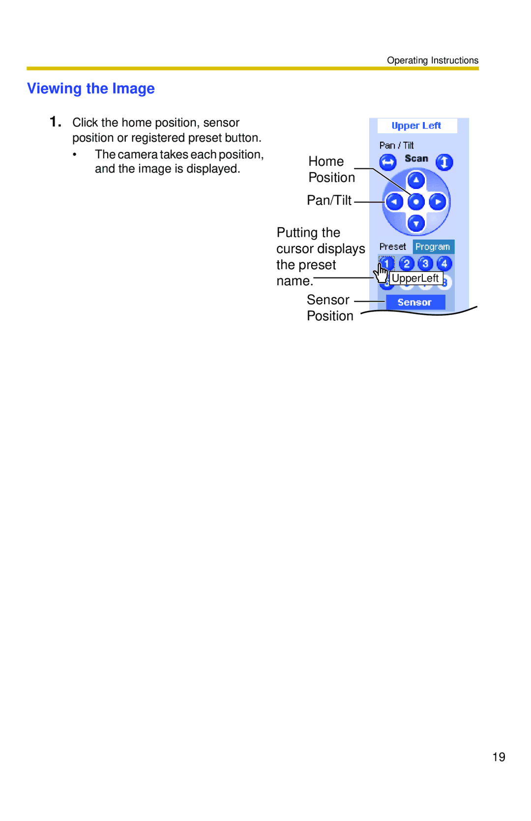 Panasonic BL-C10 operating instructions Viewing the Image 