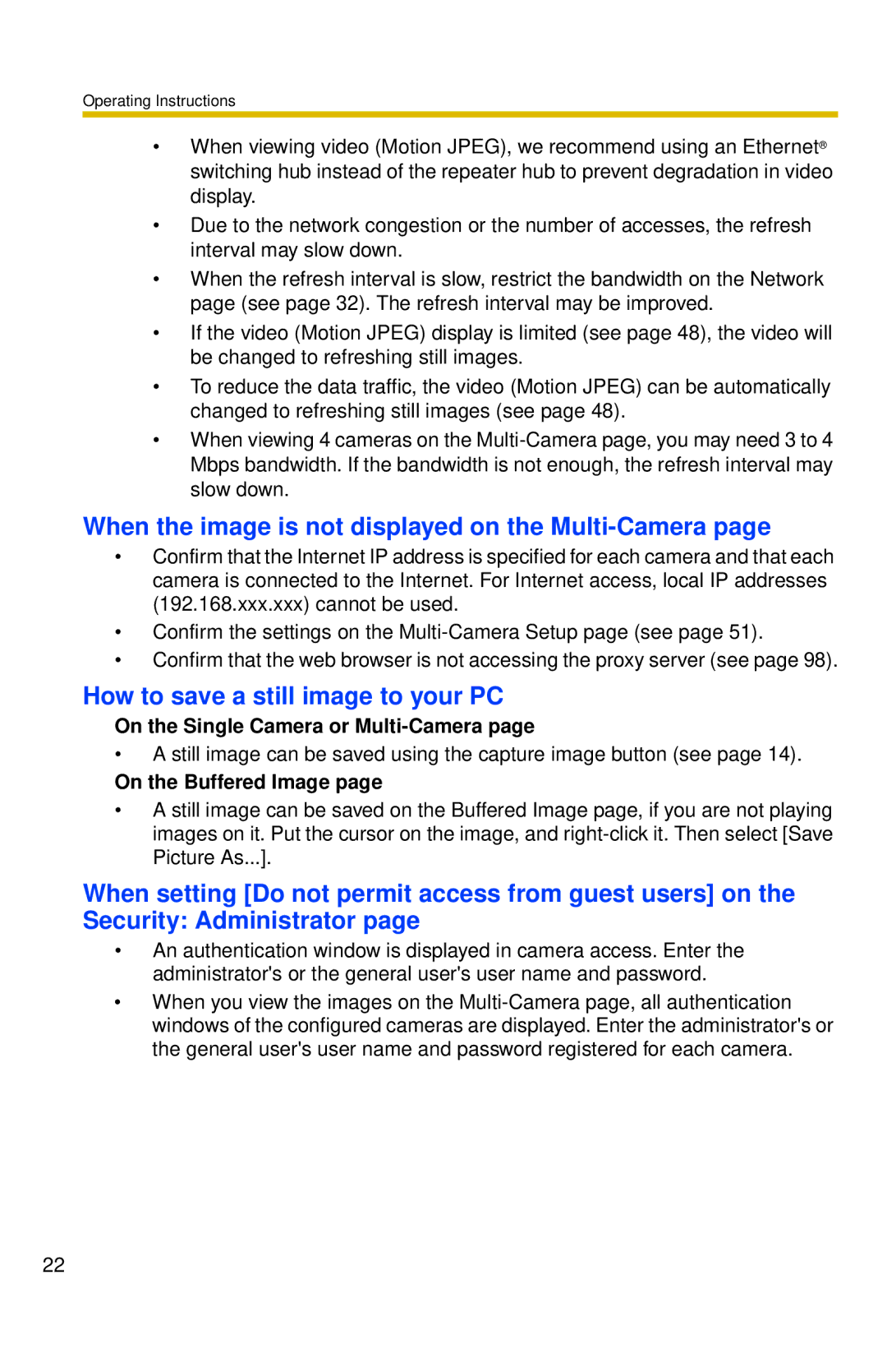 Panasonic BL-C10 When the image is not displayed on the Multi-Camera, How to save a still image to your PC 