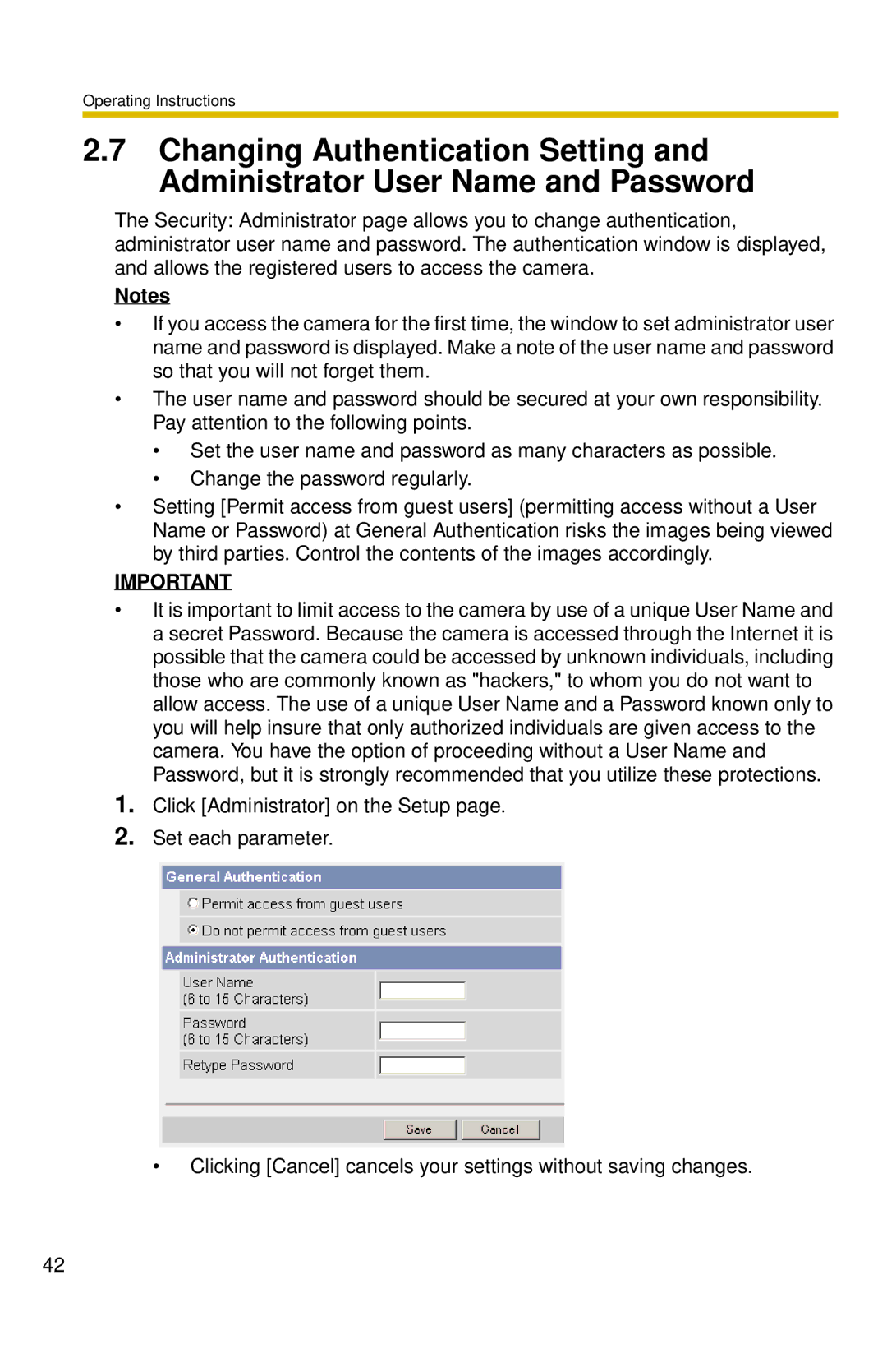 Panasonic BL-C10 operating instructions Operating Instructions 