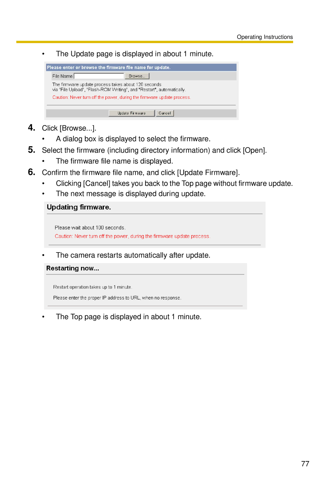 Panasonic BL-C10 operating instructions Operating Instructions 