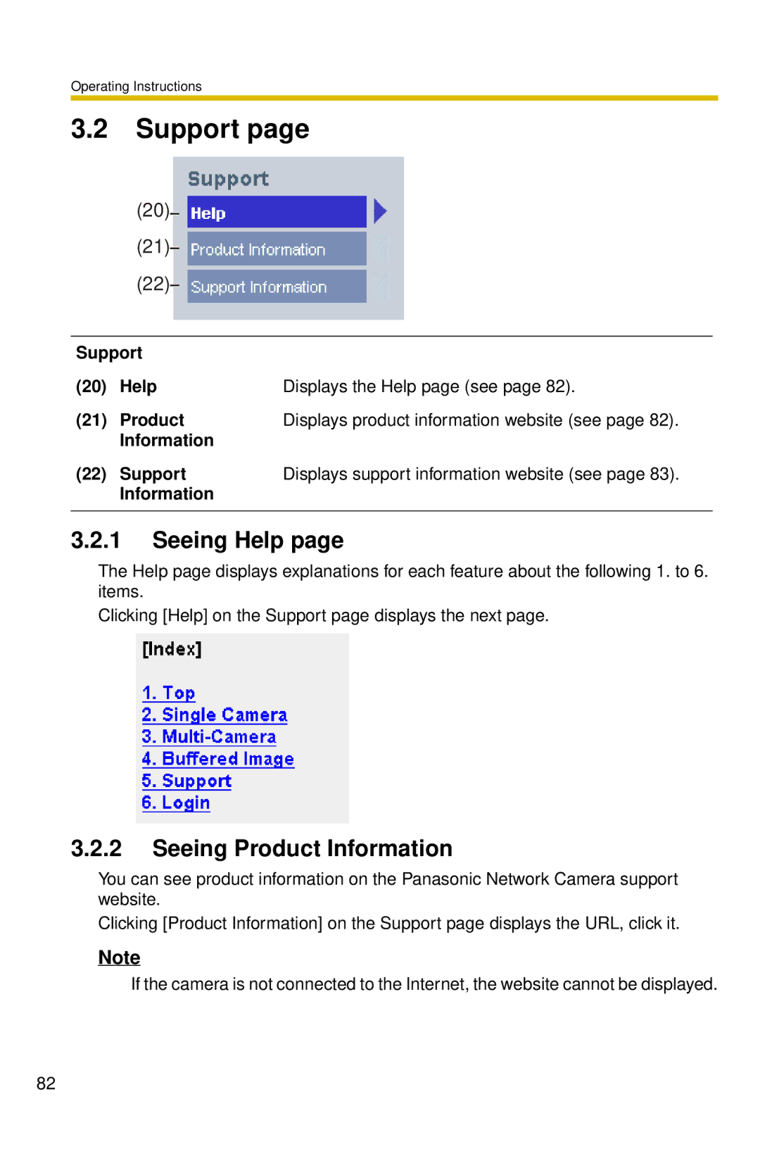 Panasonic BL-C10 operating instructions Support, Seeing Help, Seeing Product Information 