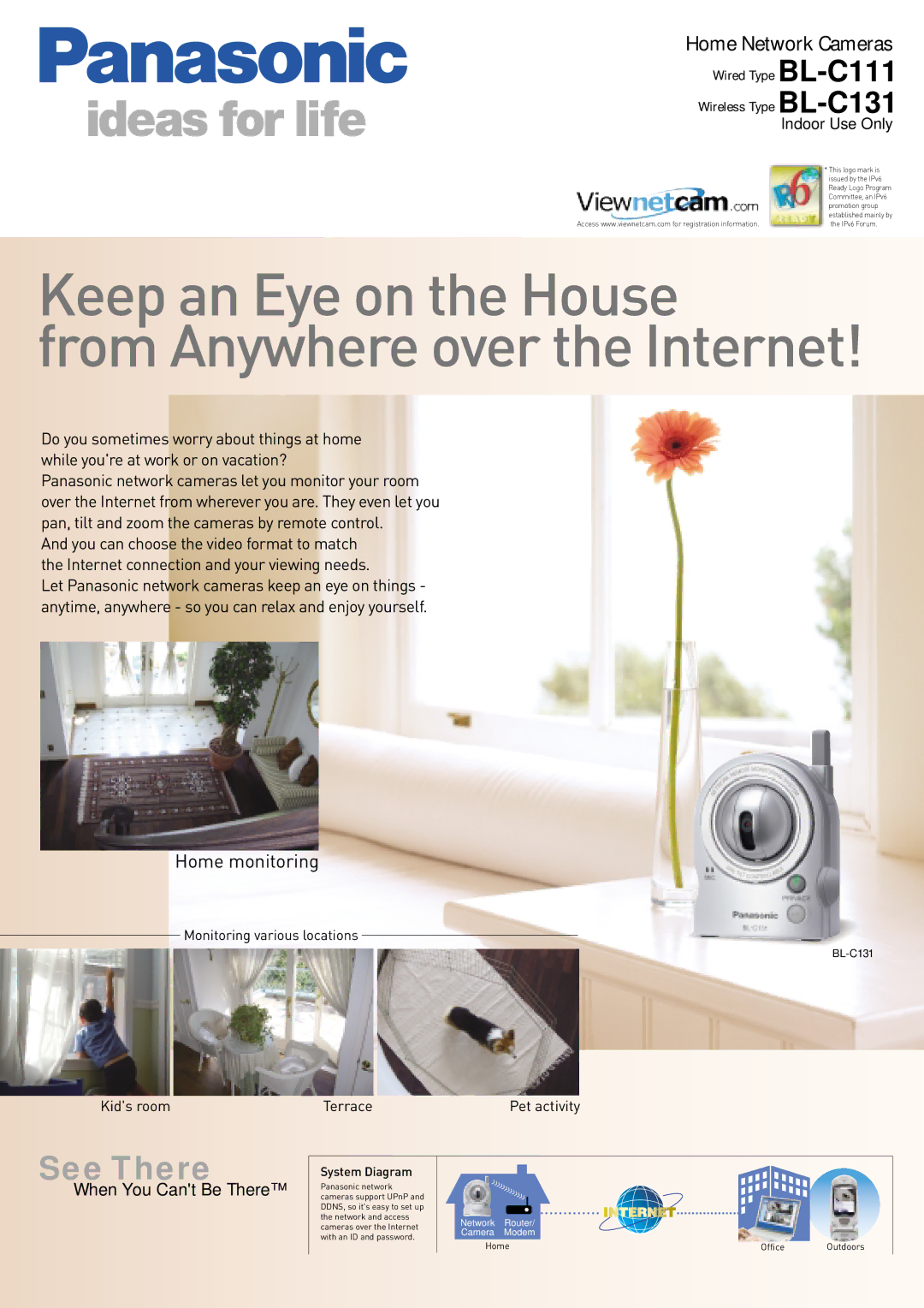 Panasonic BL-C111 manual Keep an Eye on the House From Anywhere over the Internet 