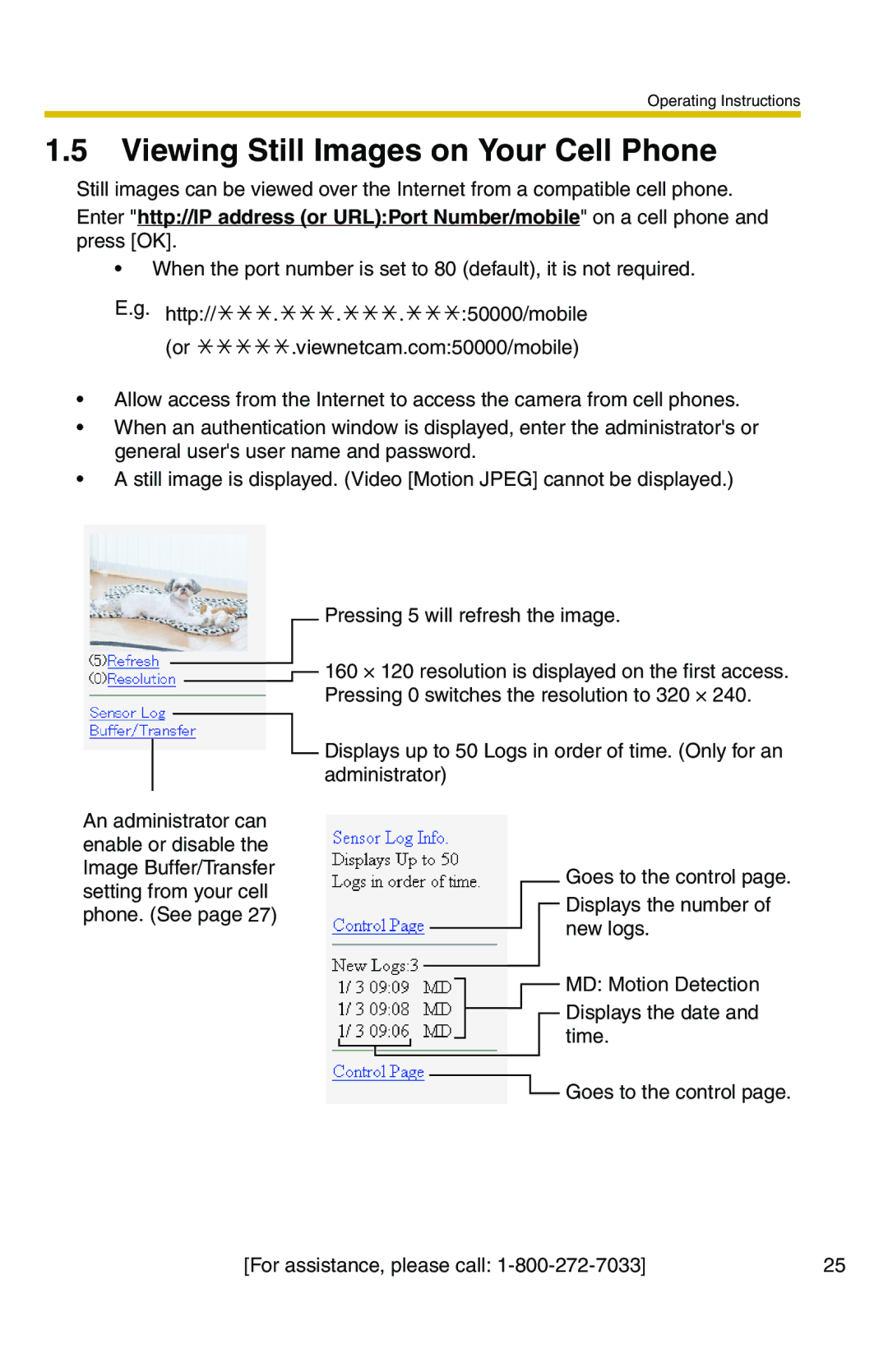 Panasonic BL-C20A, BL-C1A operating instructions Viewing Still Images on Your Cell Phone 