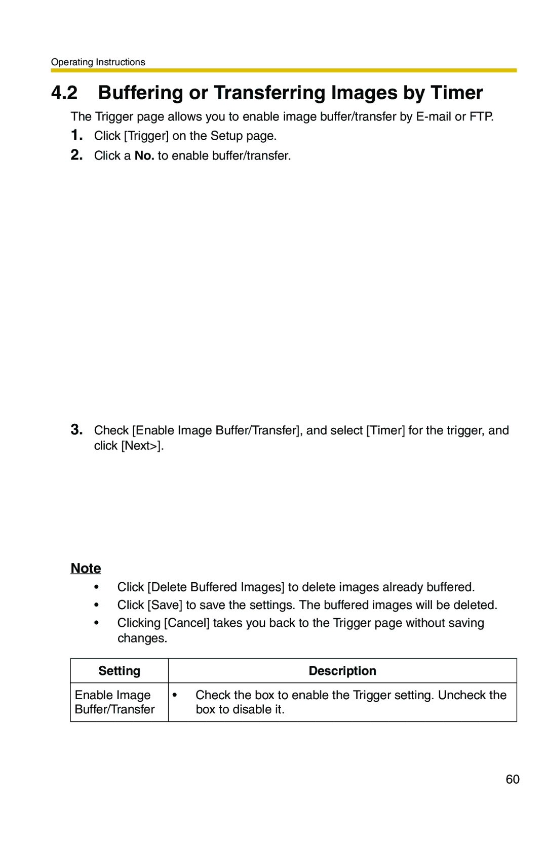 Panasonic BL-C1A, BL-C20A operating instructions Buffering or Transferring Images by Timer 