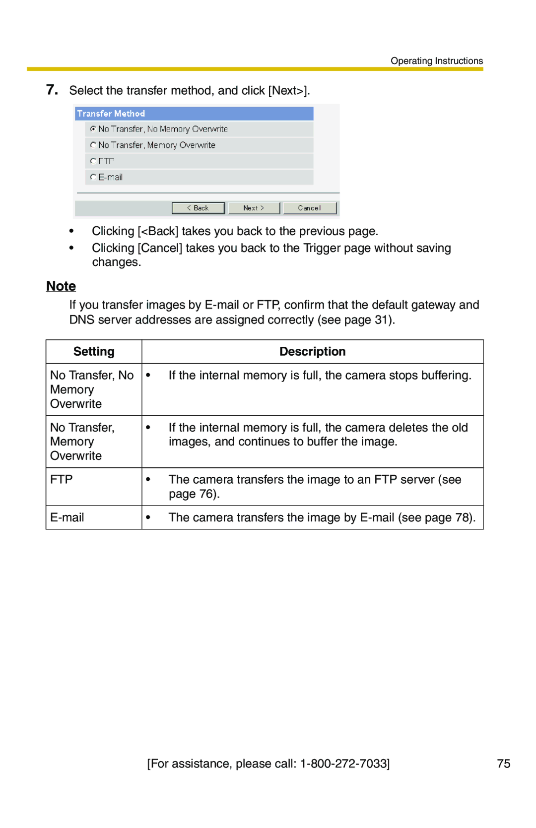 Panasonic BL-C20A, BL-C1A operating instructions Ftp 