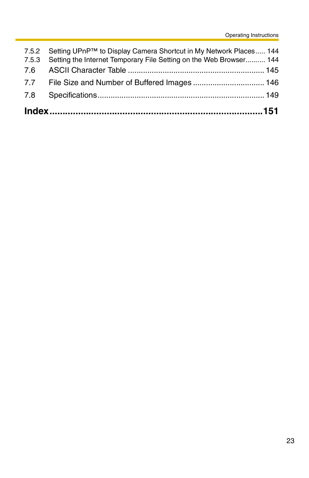 Panasonic BL-C20 operating instructions 151 