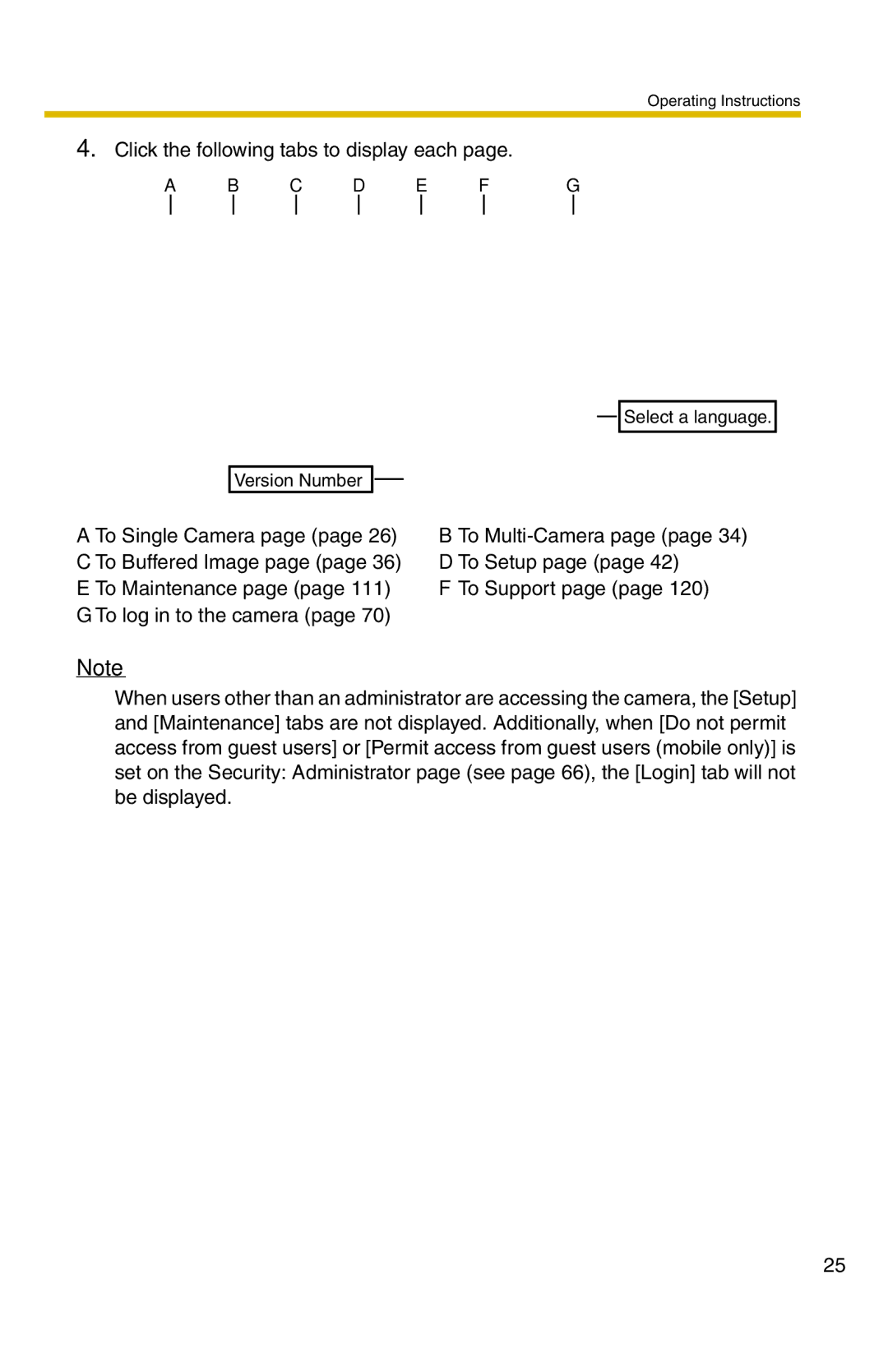 Panasonic BL-C20 operating instructions Click the following tabs to display each 