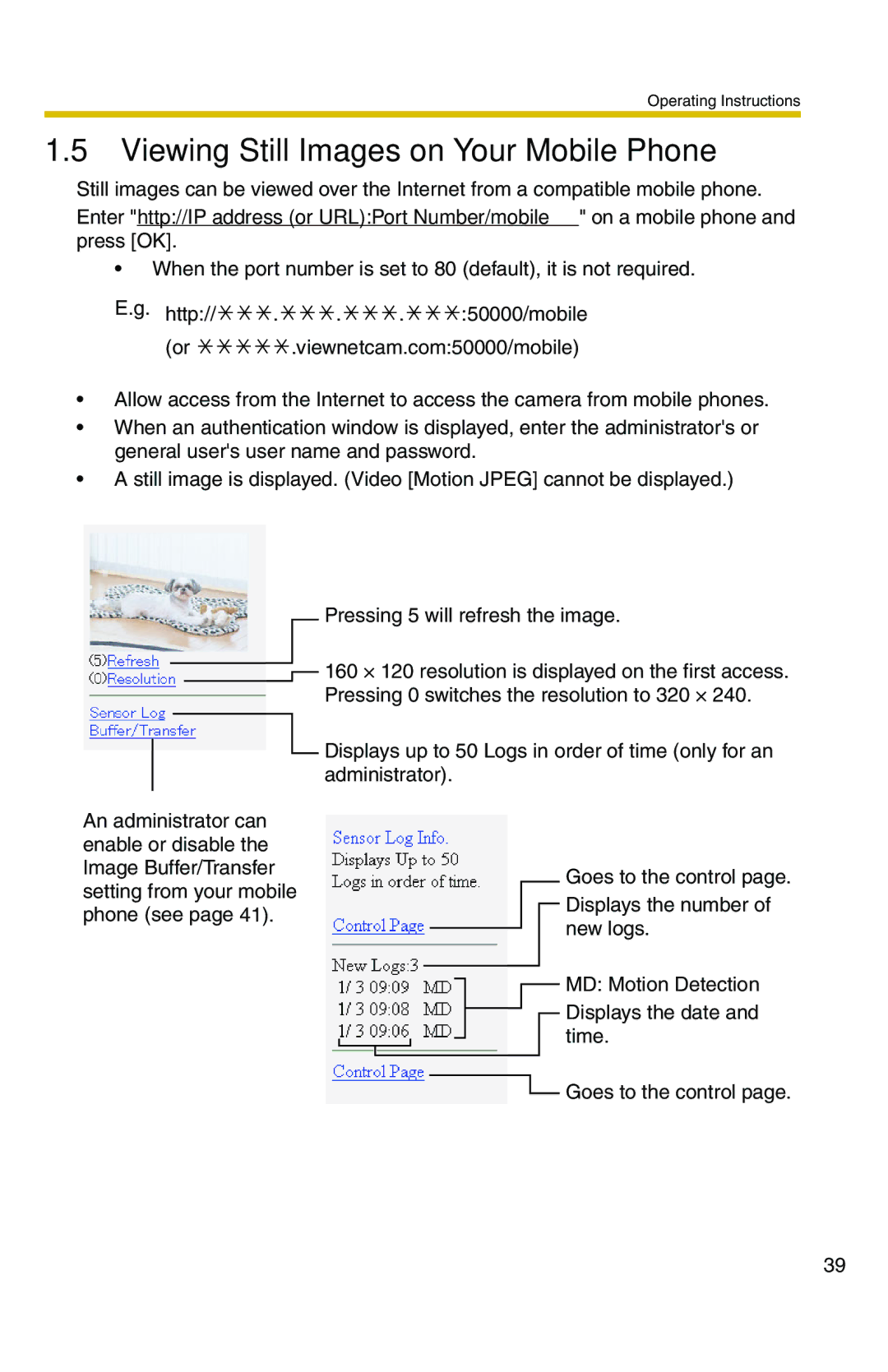 Panasonic BL-C20 operating instructions Viewing Still Images on Your Mobile Phone 