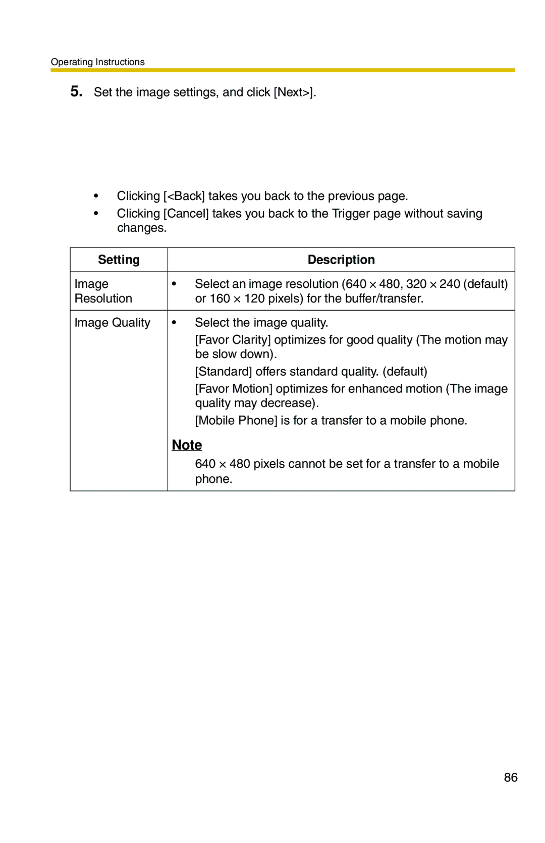 Panasonic BL-C20 operating instructions Quality may decrease 