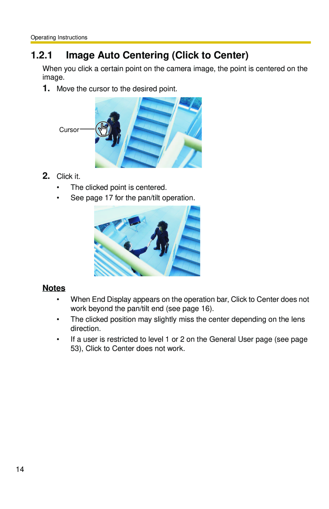 Panasonic BL-C30 operating instructions Image Auto Centering Click to Center 