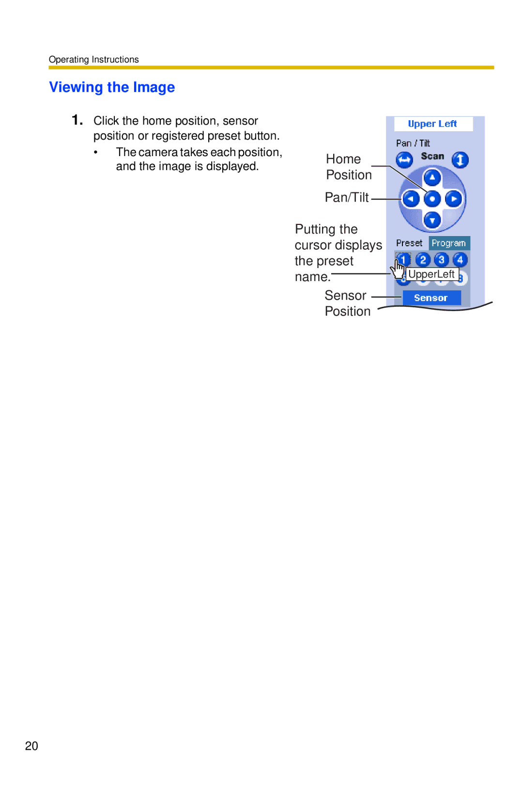 Panasonic BL-C30 operating instructions Viewing the Image 