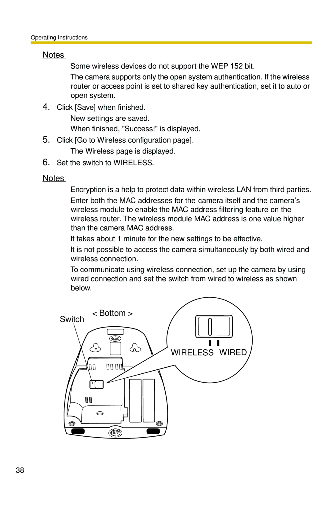 Panasonic BL-C30 operating instructions Bottom 