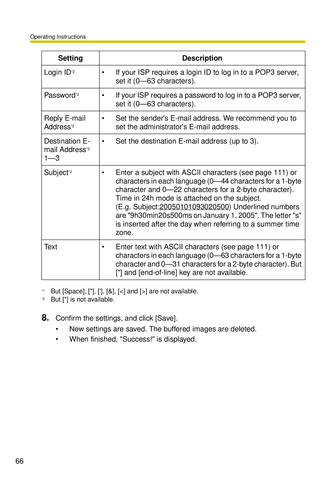 Panasonic BL-C30 Character and 0-22 characters for a 2-byte character, Time in 24h mode is attached on the subject, Zone 