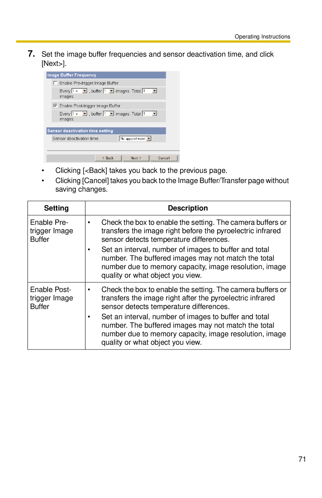 Panasonic BL-C30 operating instructions Quality or what object you view 