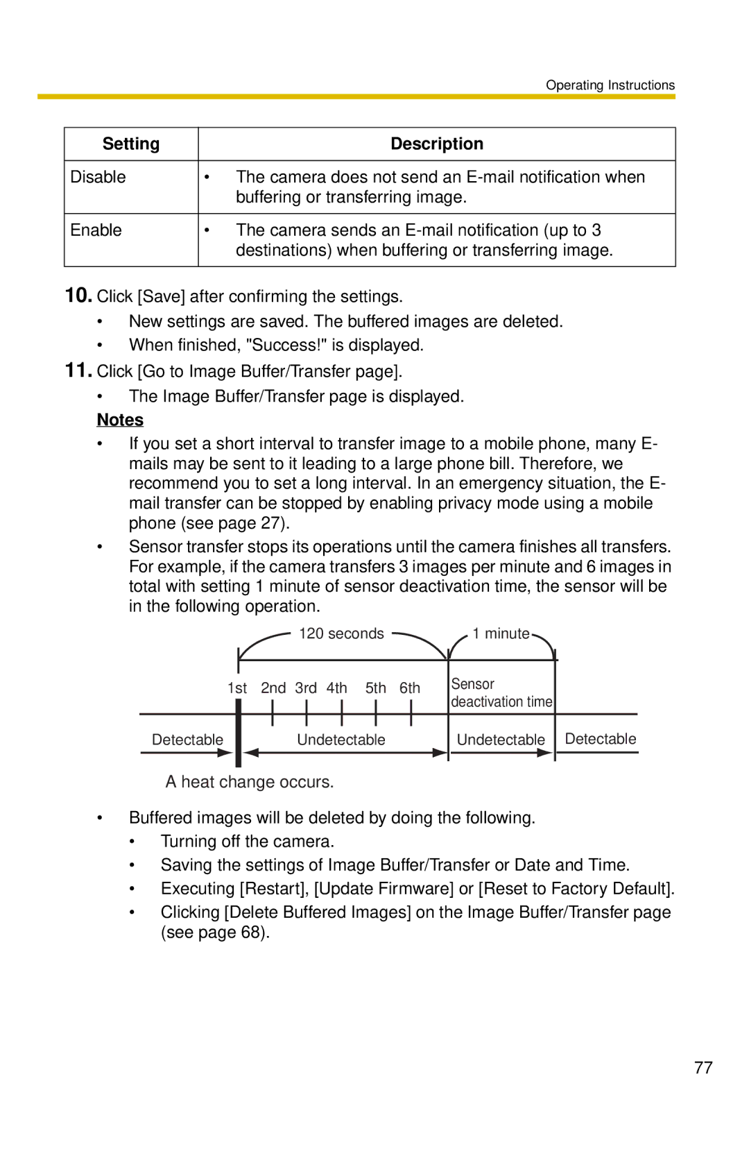 Panasonic BL-C30 operating instructions Seconds Minute 1st 2nd 3rd 4th 5th 6th 