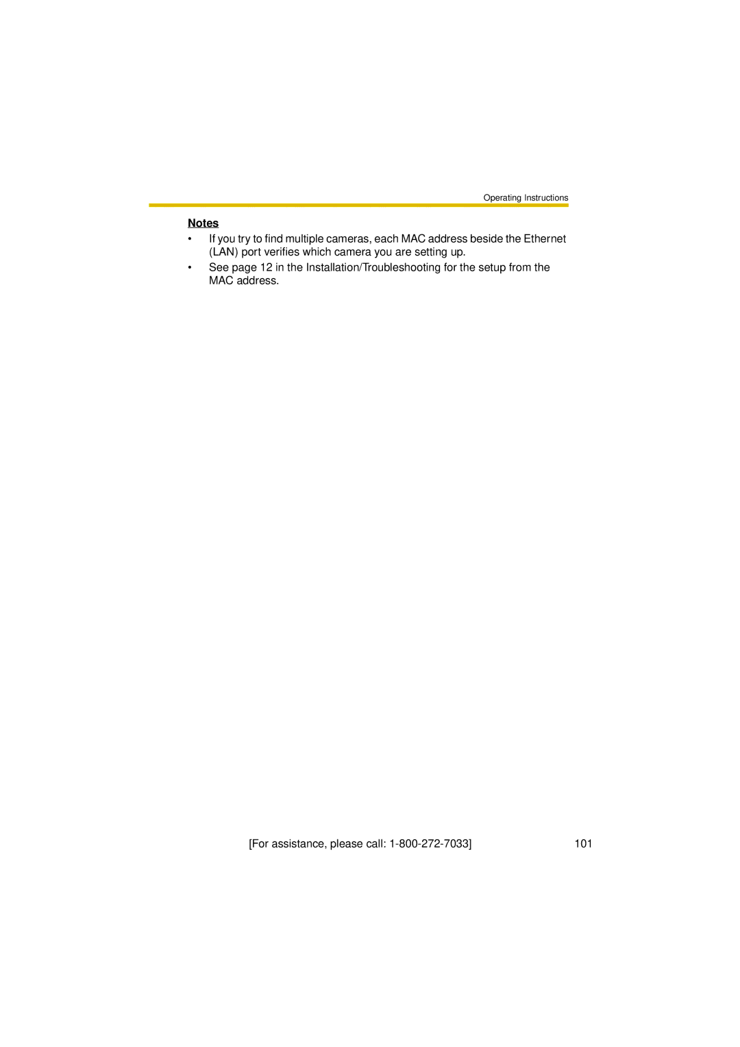 Panasonic BL-C30A operating instructions Operating Instructions 