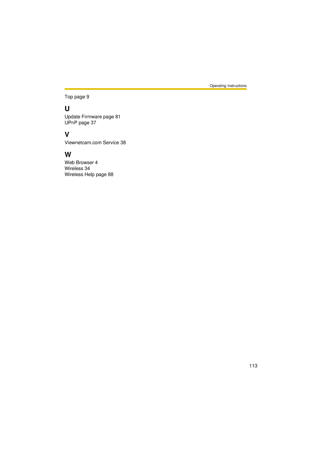 Panasonic BL-C30A operating instructions Operating Instructions 