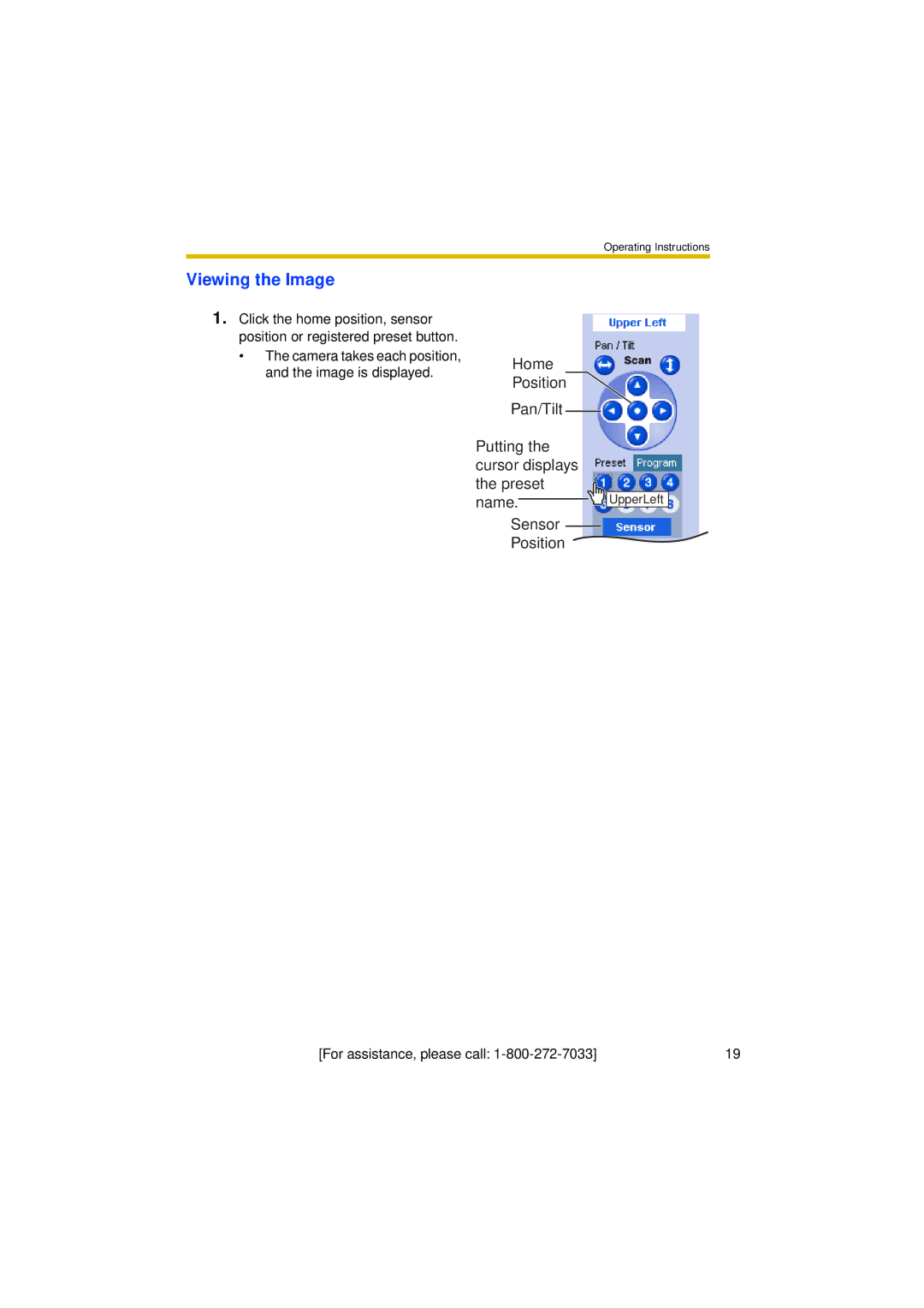 Panasonic BL-C30A operating instructions Viewing the Image 