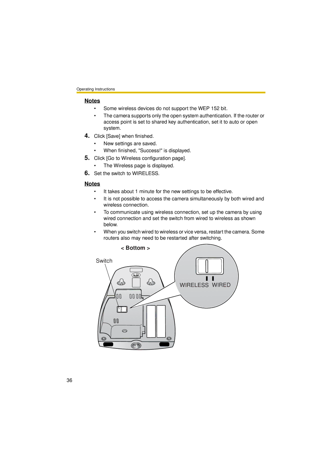 Panasonic BL-C30A operating instructions Bottom 