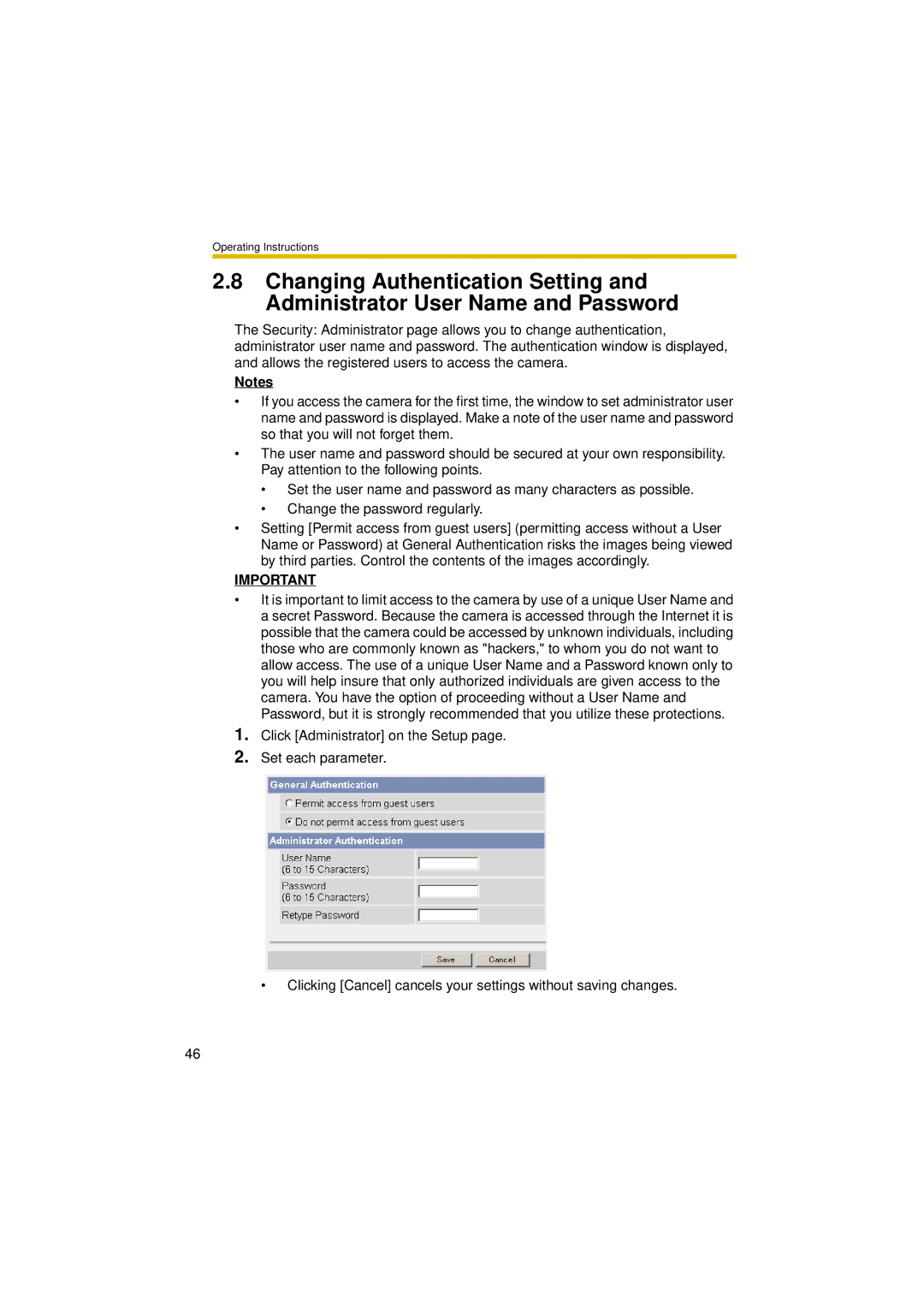 Panasonic BL-C30A operating instructions Operating Instructions 