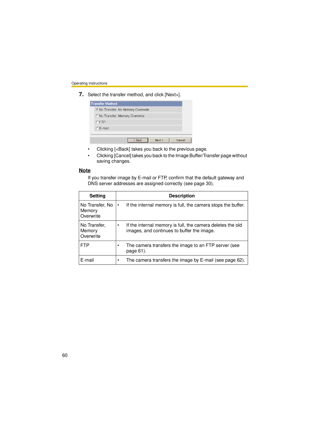 Panasonic BL-C30A operating instructions Ftp 