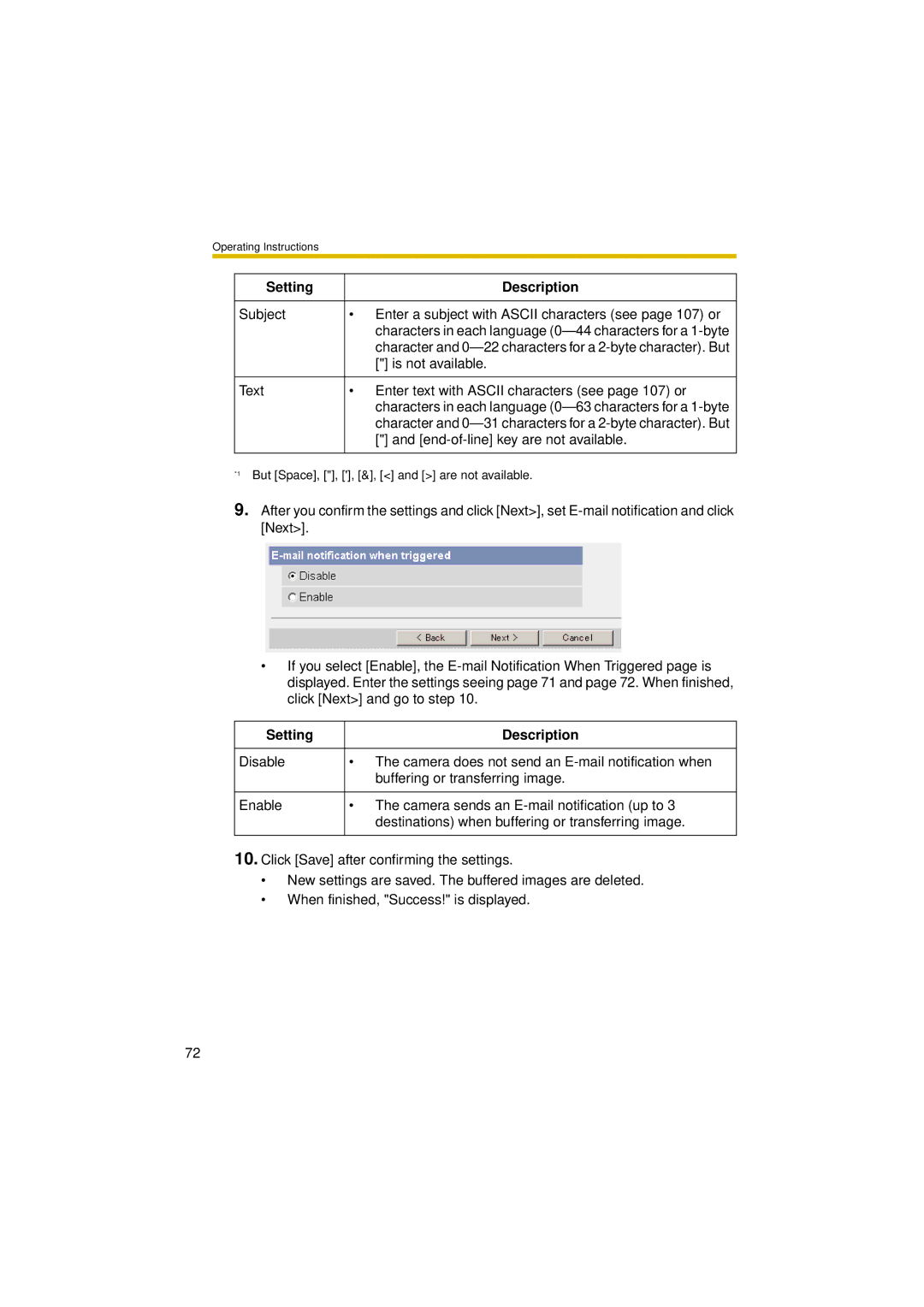 Panasonic BL-C30A operating instructions Is not available 