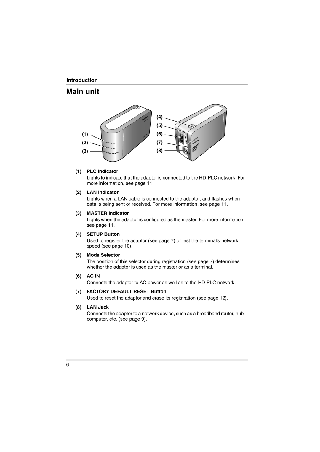 Panasonic BL-PA100A important safety instructions Main unit 