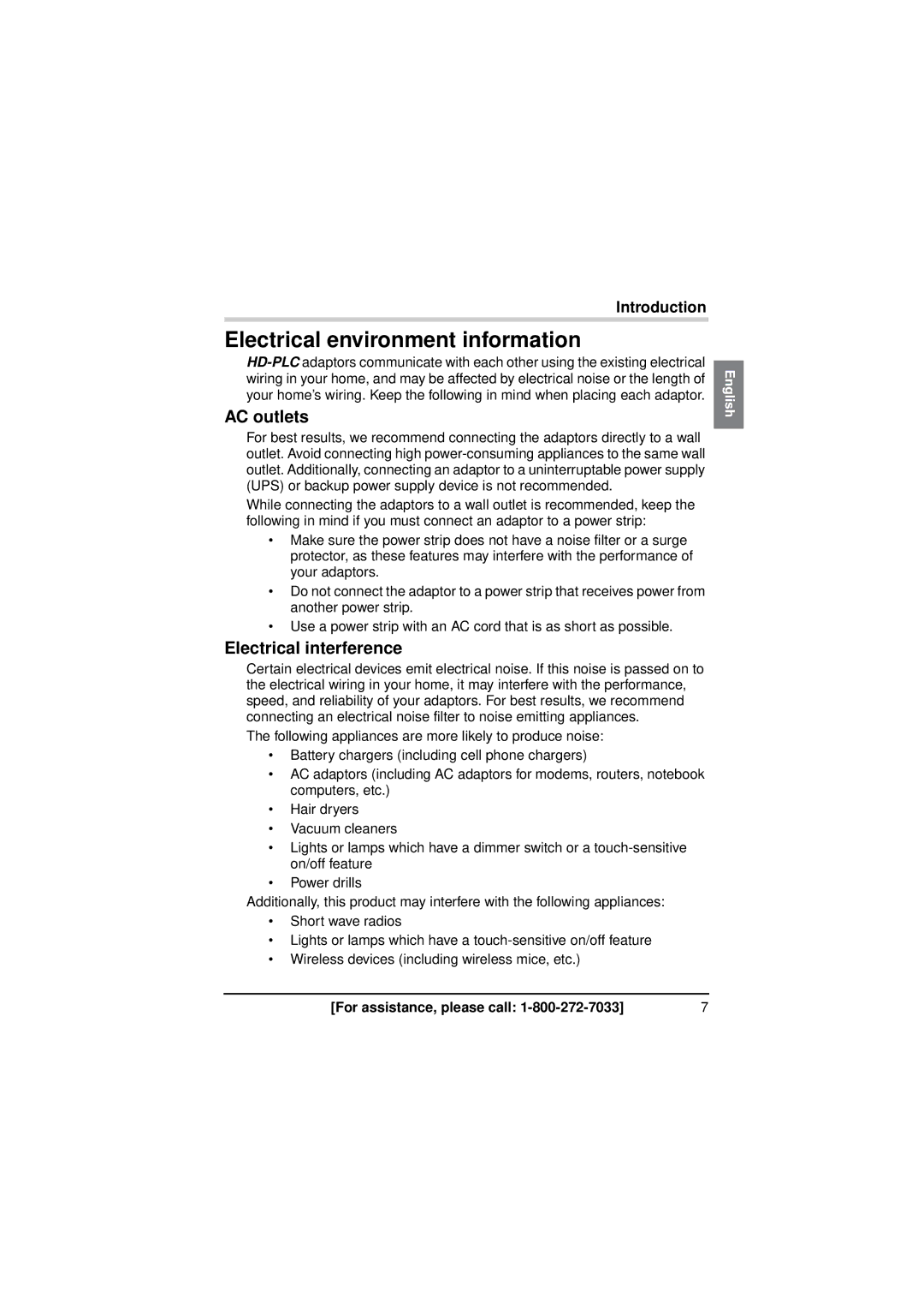 Panasonic BL-PA300KTA warranty Electrical environment information, AC outlets, Electrical interference 