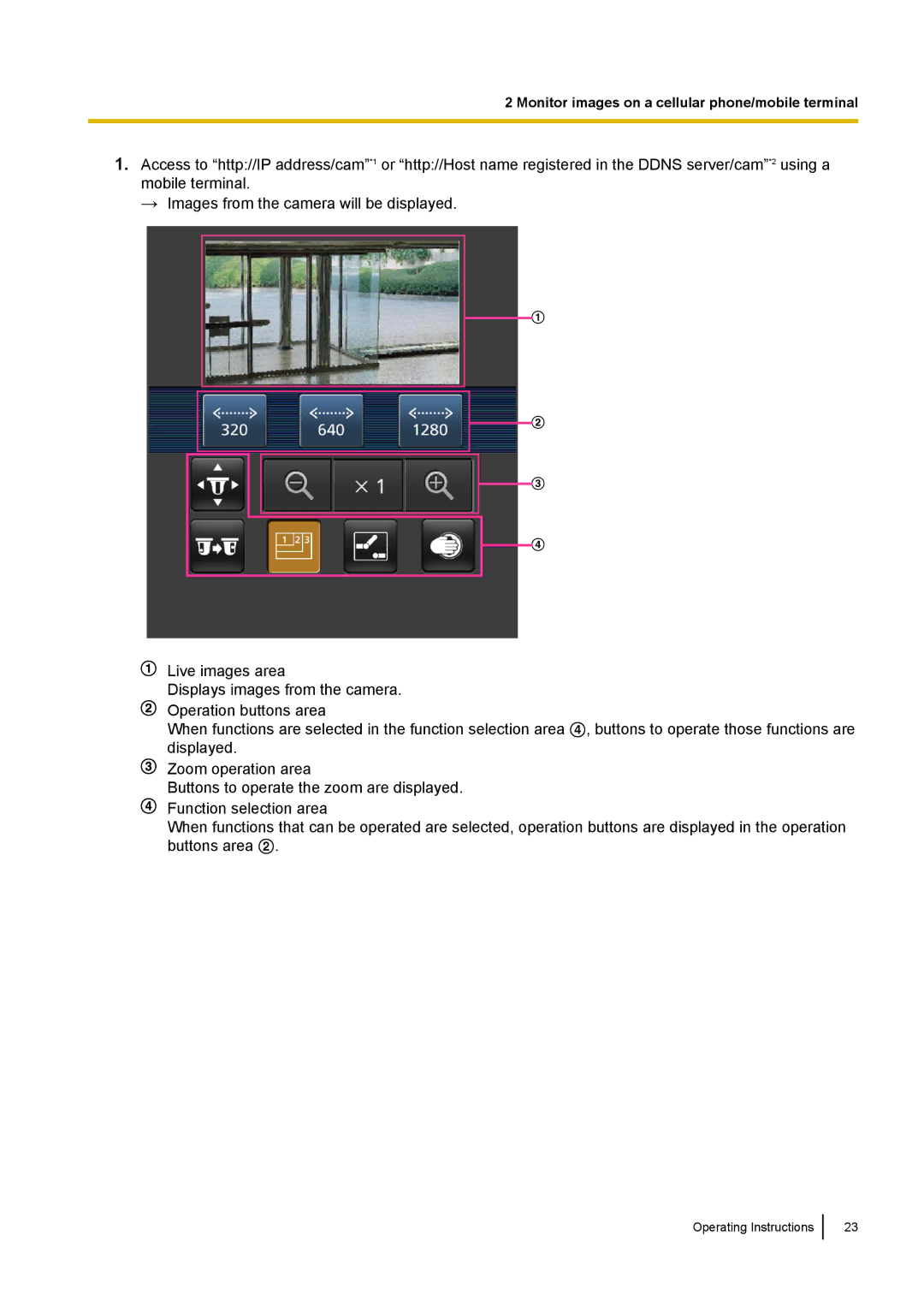 Panasonic BL-VP100, BL-VT164W, BL-VP104W manual Monitor images on a cellular phone/mobile terminal 