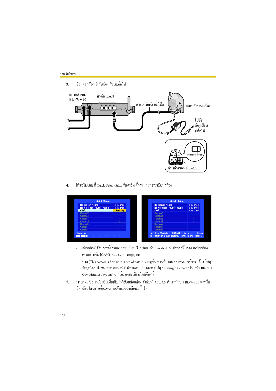 Panasonic BL-WV10 manual 106 