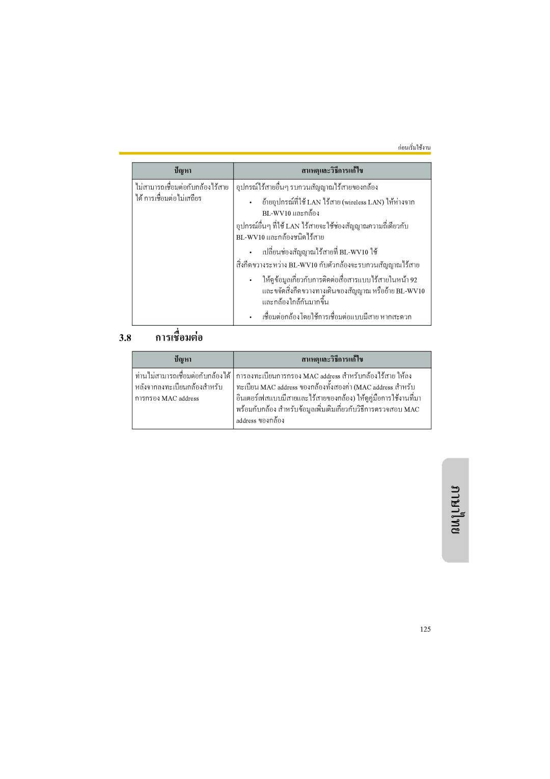 Panasonic manual การเชื่อมตอ, BL-WV10และกลองชนิดไรสาย, และกลองใกลกันมากขึ้น 