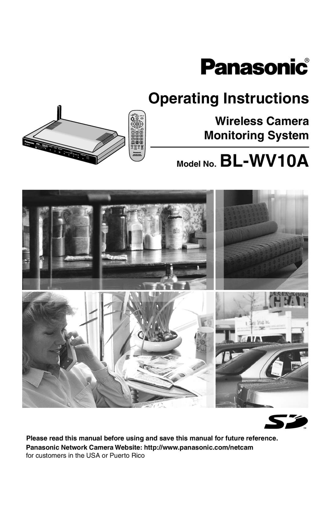 Panasonic BL-WV10A operating instructions Operating Instructions, Wireless Camera Monitoring System 