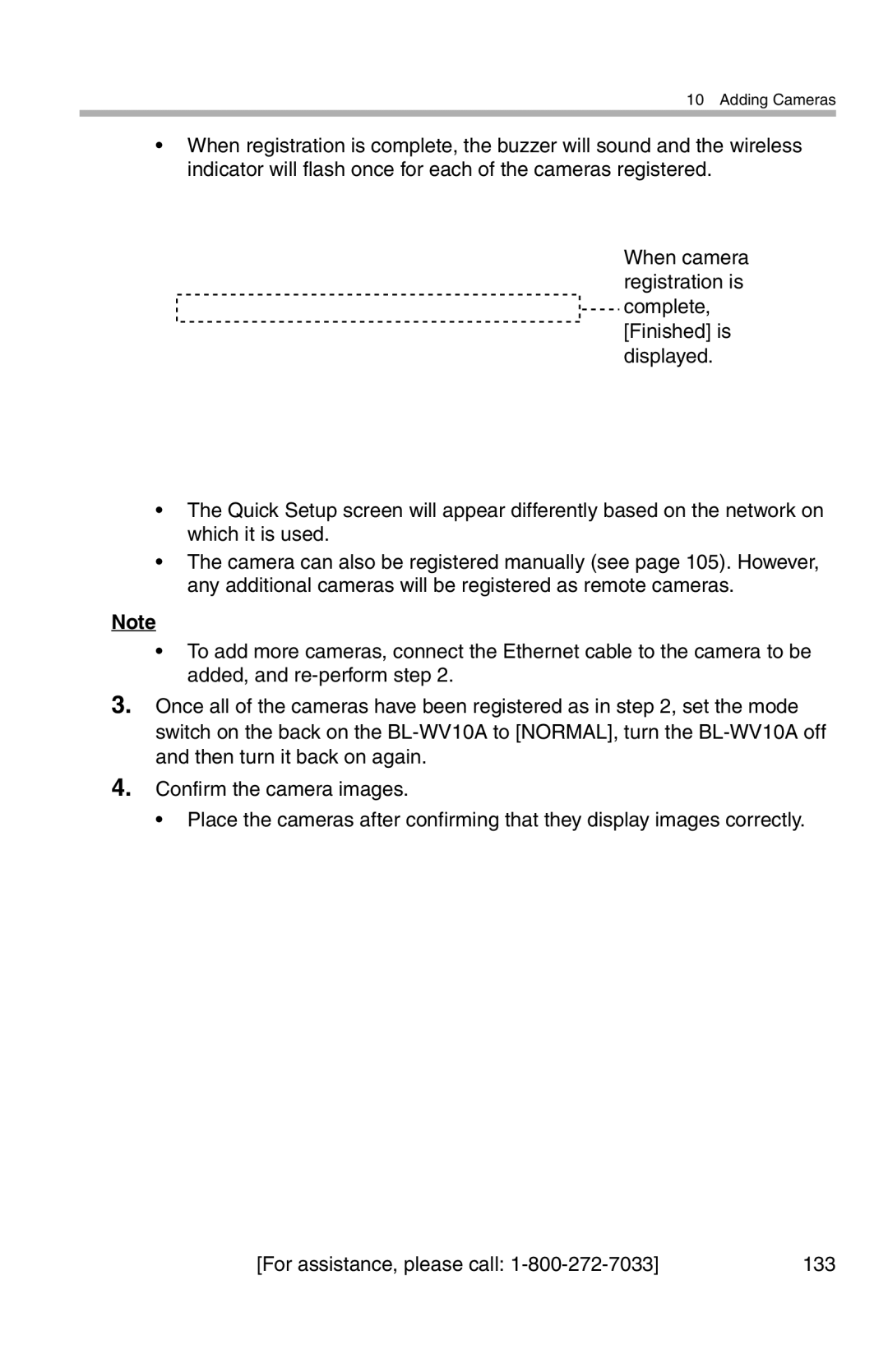 Panasonic BL-WV10A operating instructions Adding Cameras 