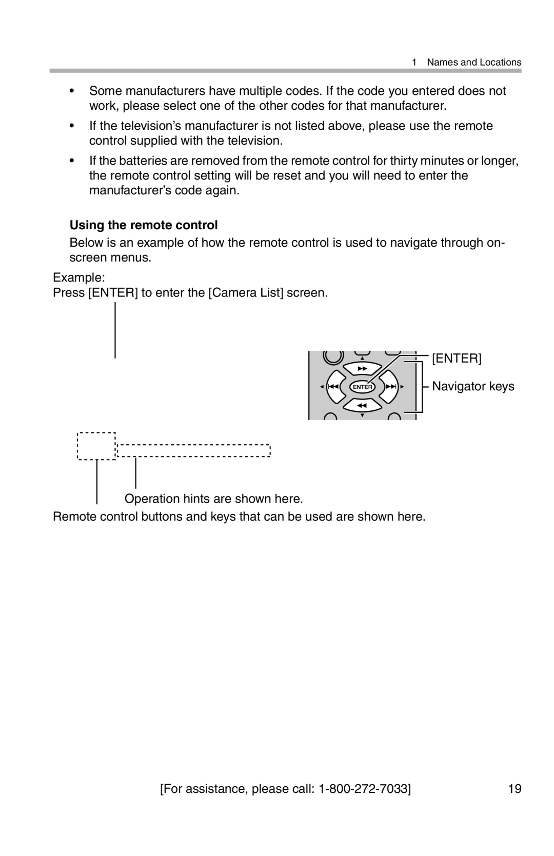 Panasonic BL-WV10A operating instructions Using the remote control, Enter 