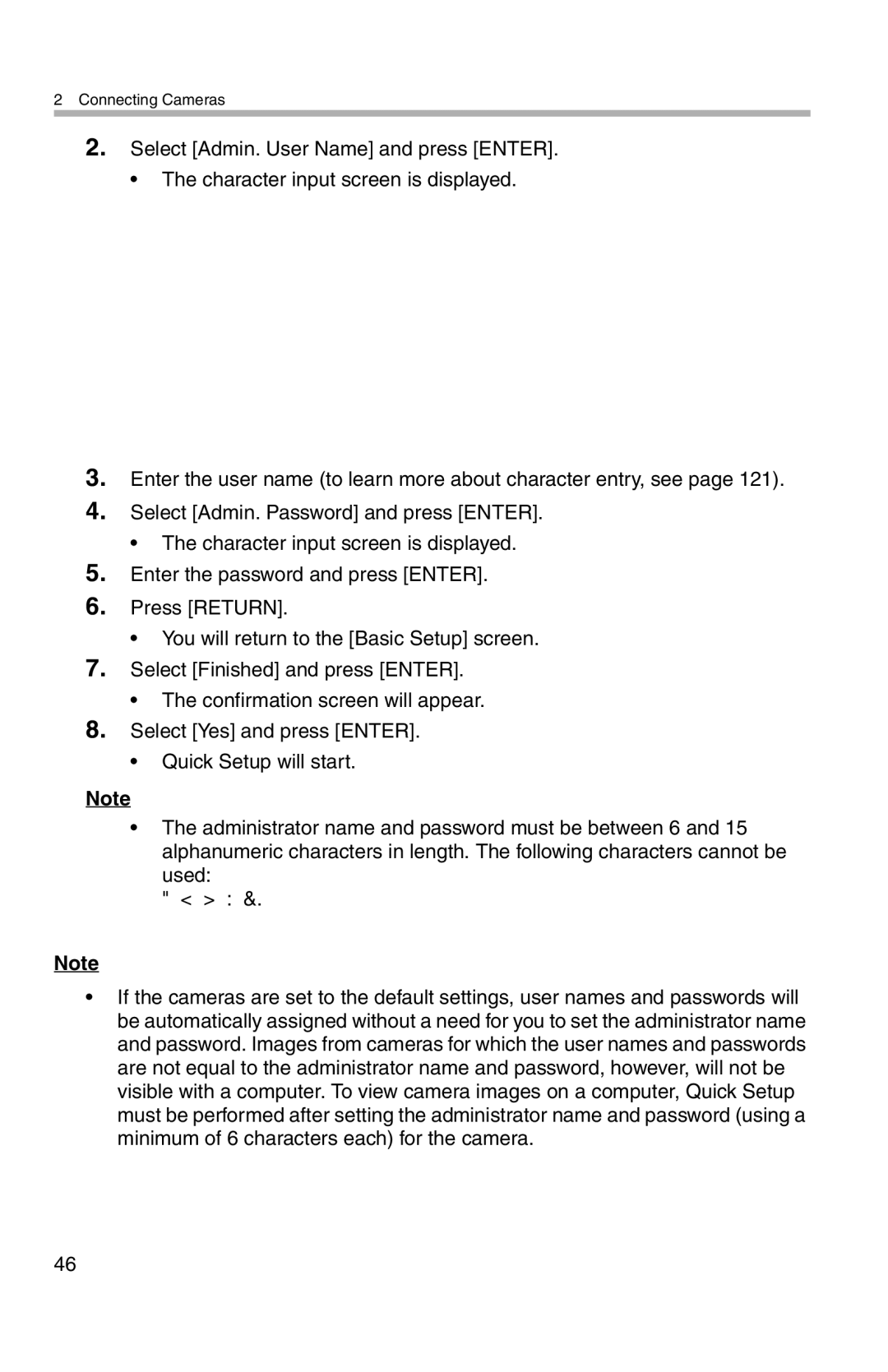 Panasonic BL-WV10A operating instructions Connecting Cameras 