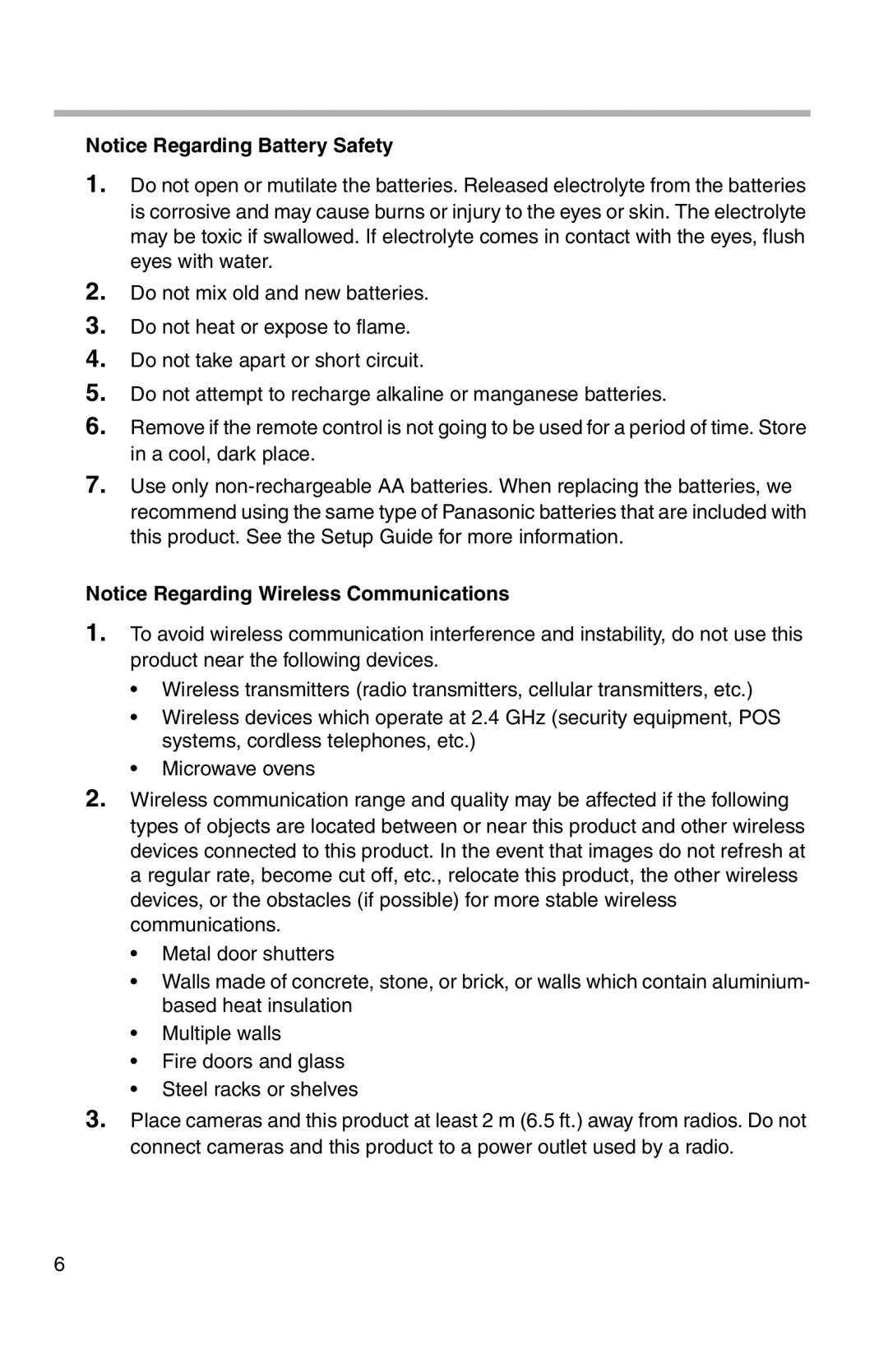 Panasonic BL-WV10A operating instructions 