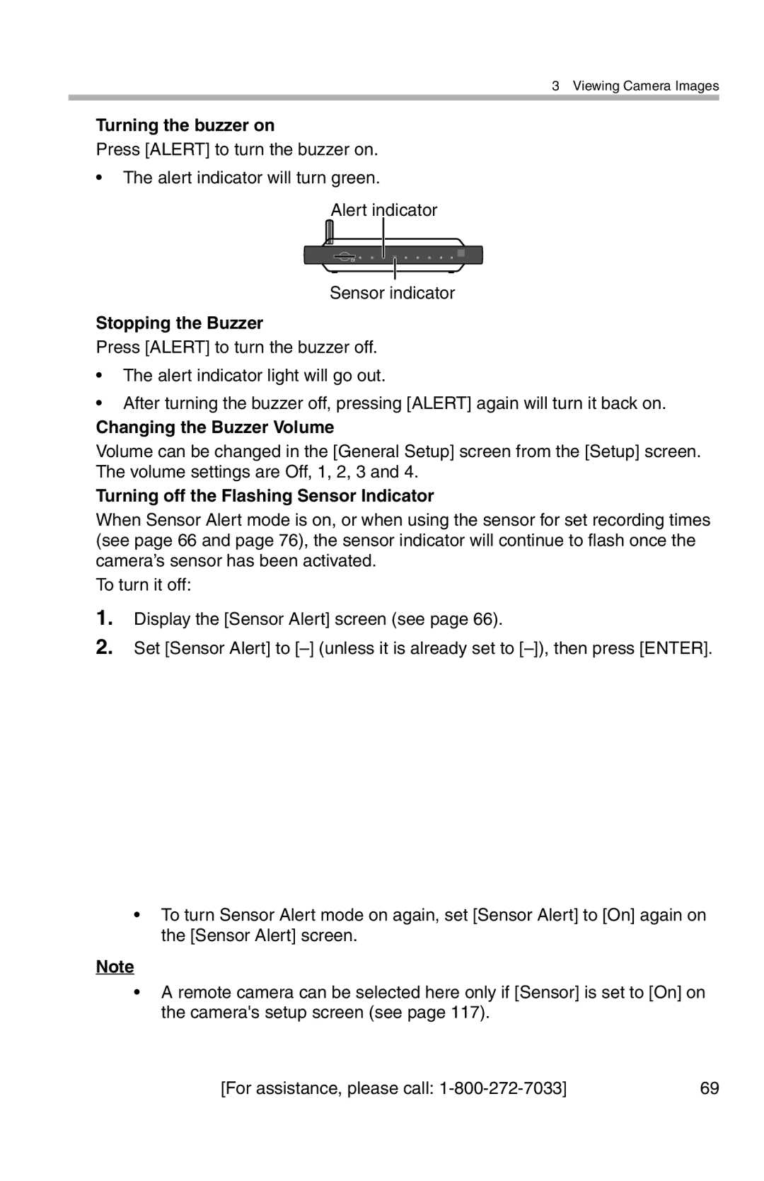 Panasonic BL-WV10A operating instructions Turning the buzzer on, Stopping the Buzzer, Changing the Buzzer Volume 